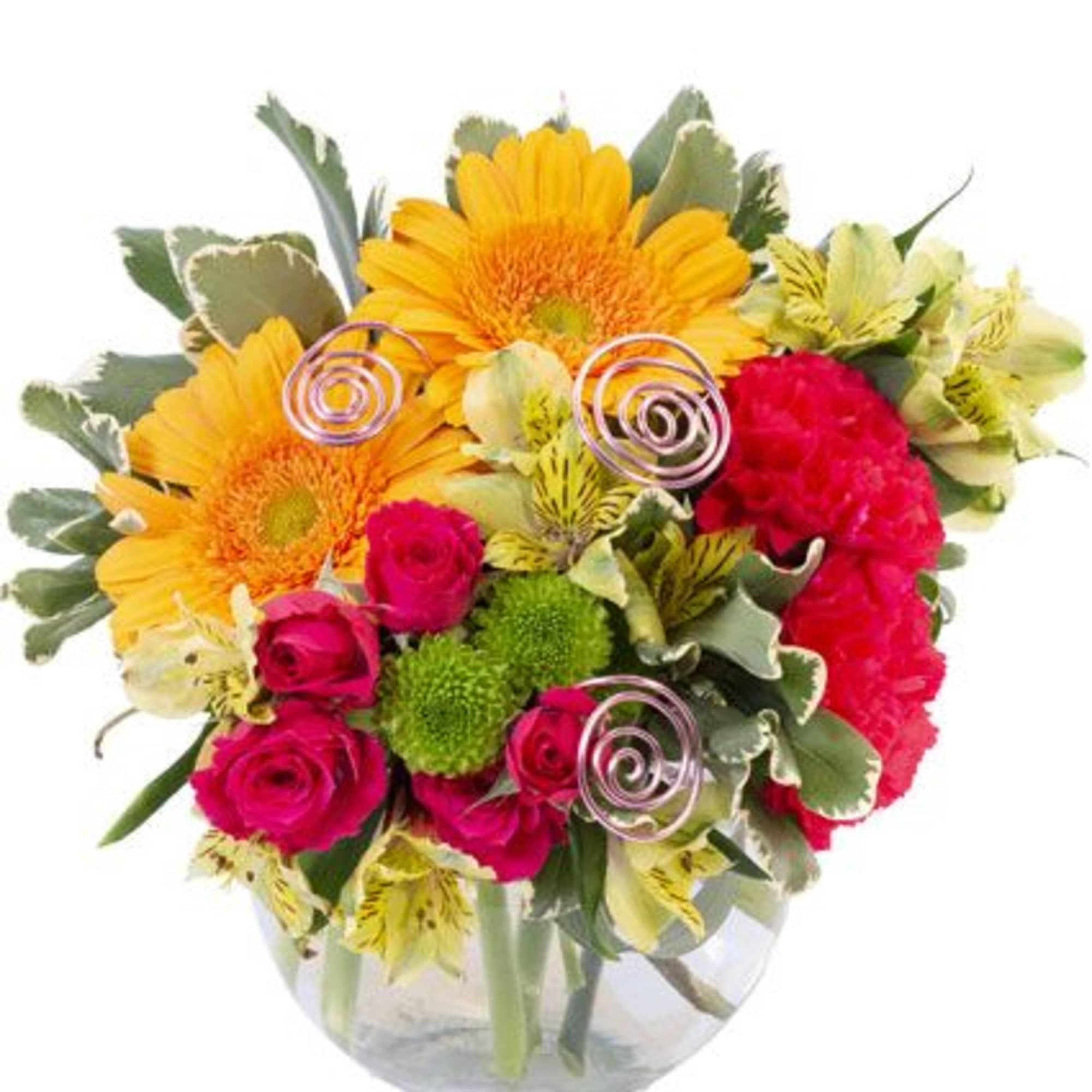 This bouquet is full of heat! Featuring a hot mix of yellow