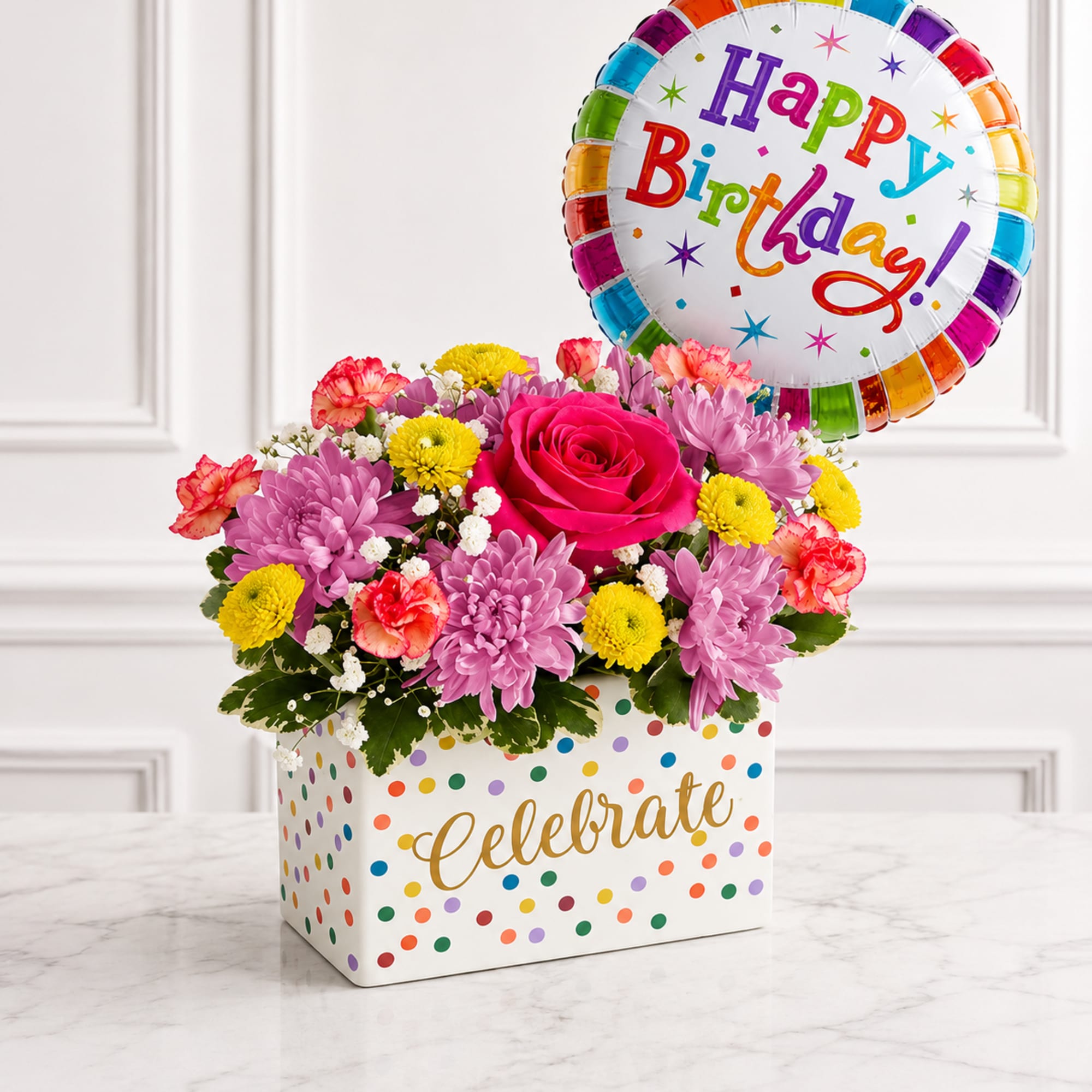 Celebrate every special moment with Celebrate With Joy&trade;, a cheerful floral arrangement