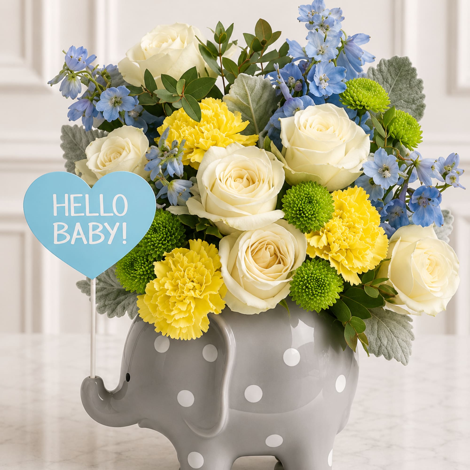 Celebrate the arrival of a precious baby boy with Hello Sweet Baby