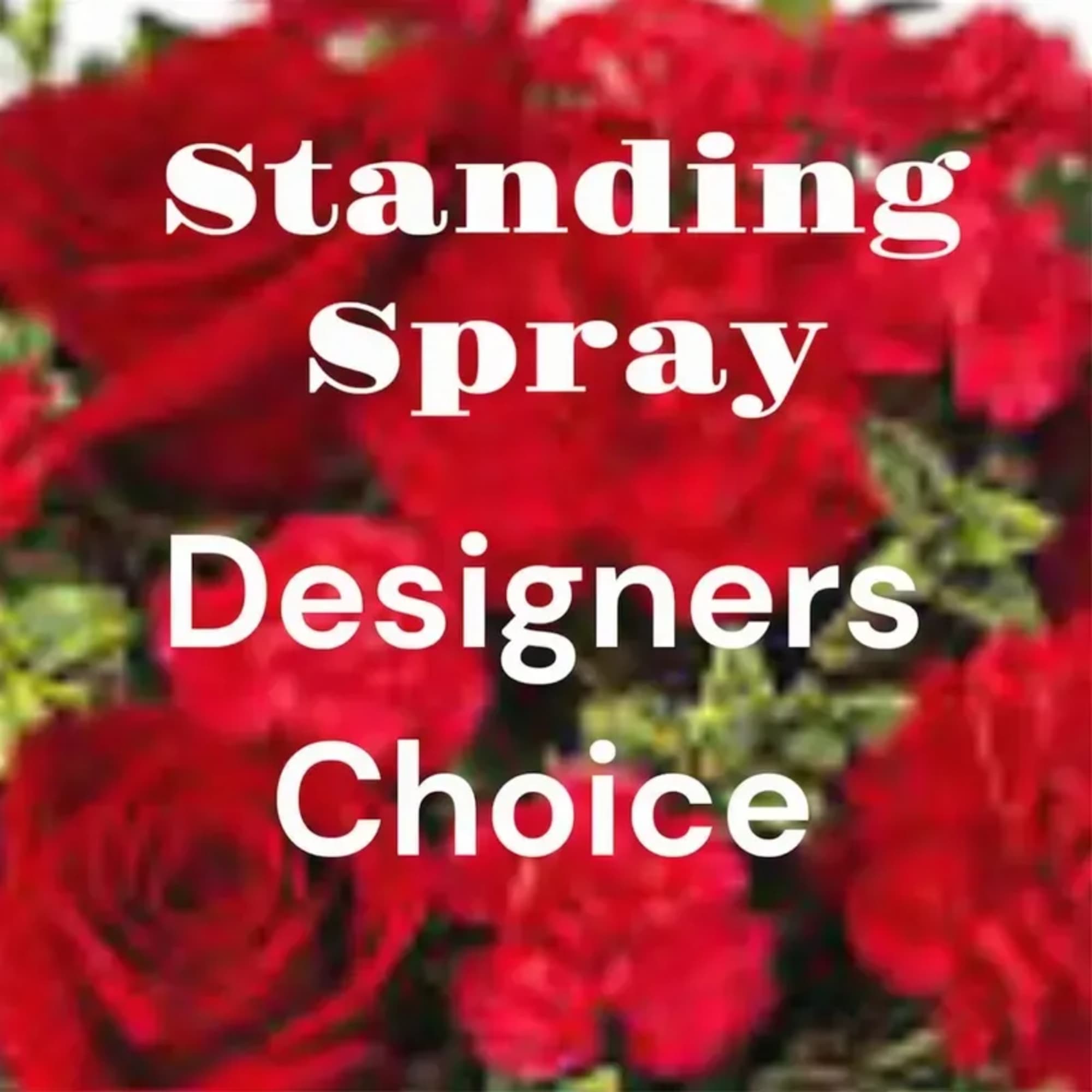 Our designers will create a mixed floral spray with seasonal red flowers.
