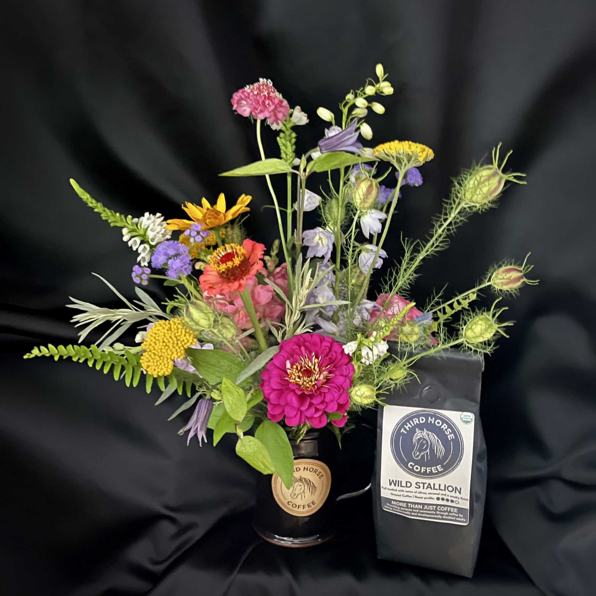 For the coffee lovers! The Third Horse Mug and Coffee arrangement is