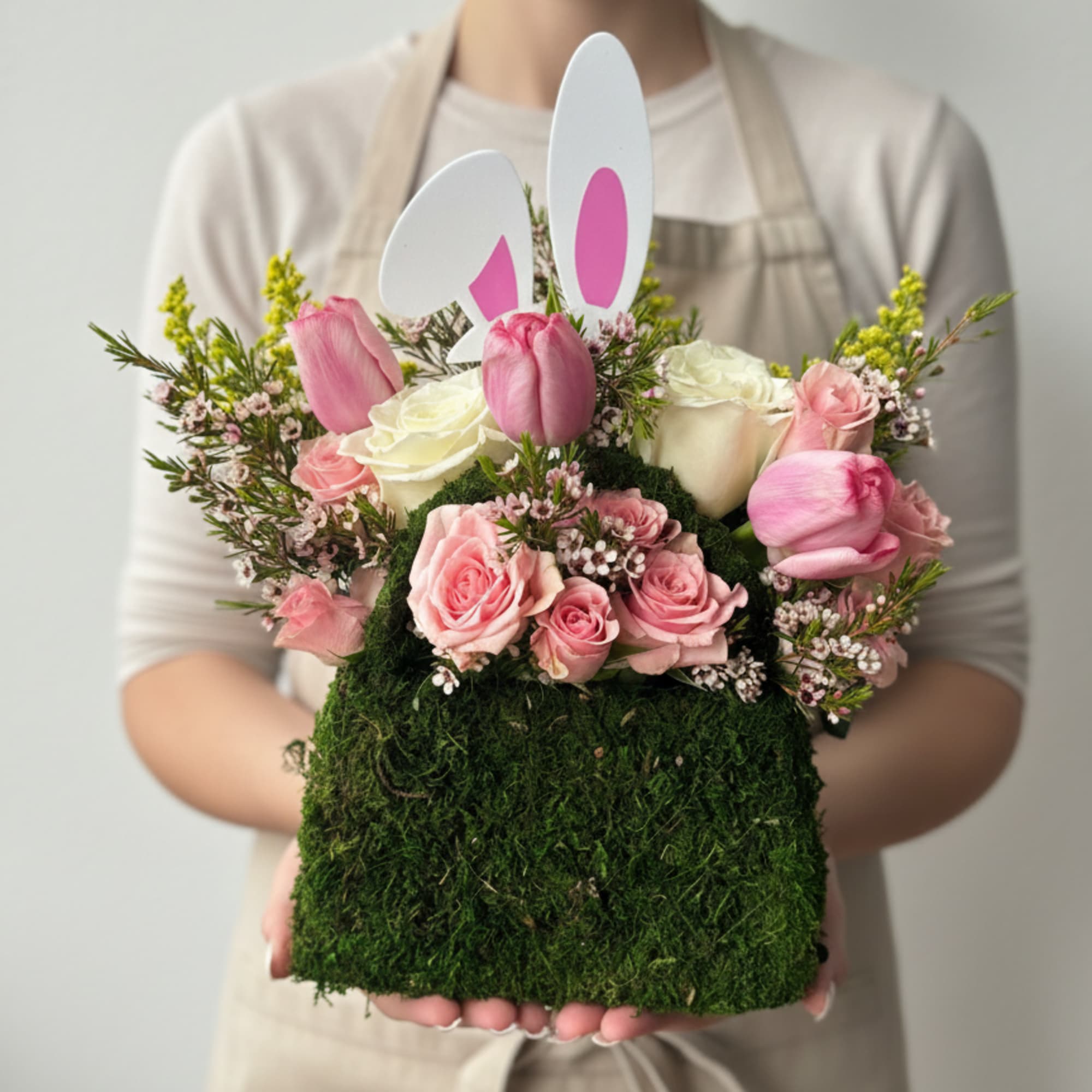 Celebrate the beauty of spring with this charming and elegant bunny-inspired floral, photo 2 of 2