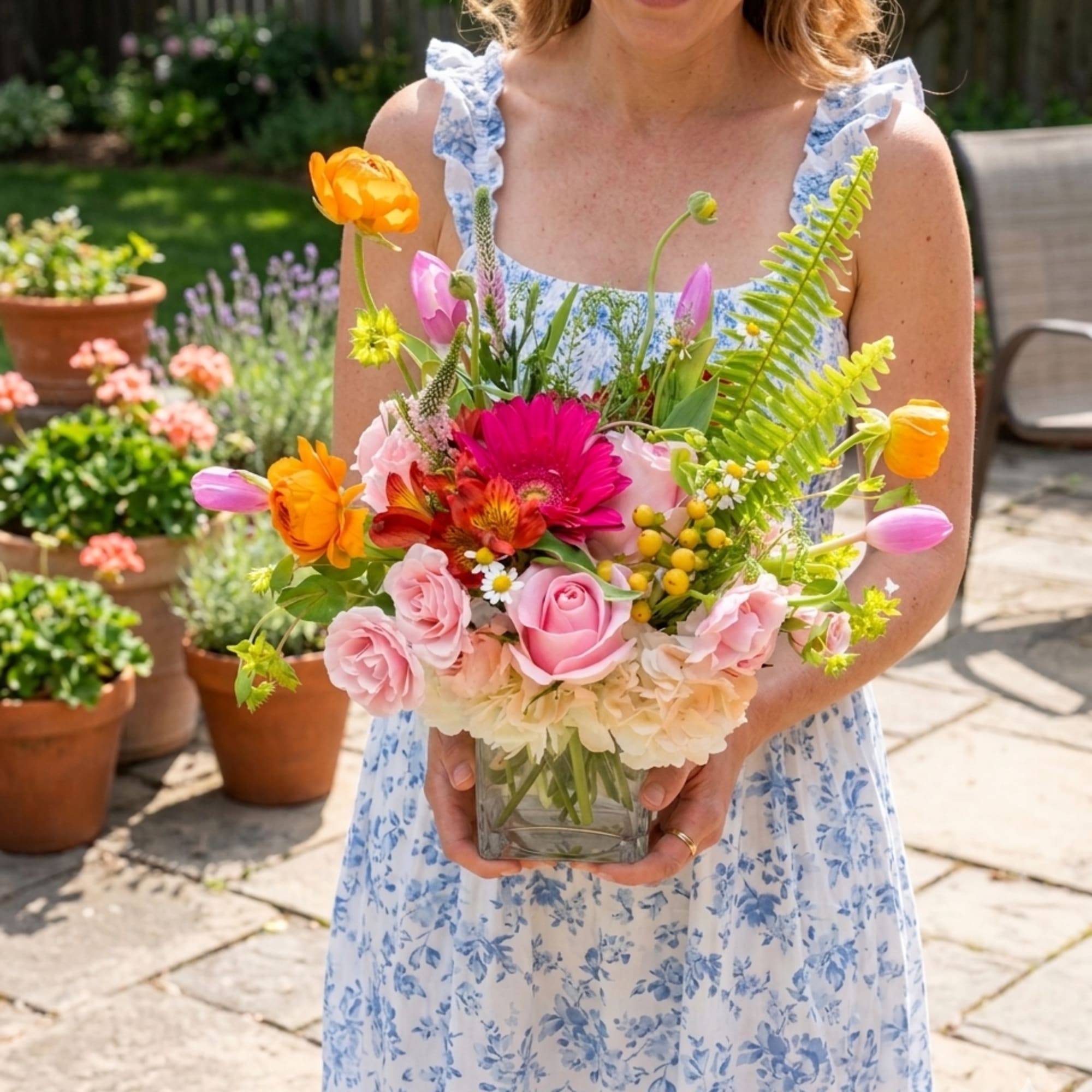 Colorful mix of premium flowers 