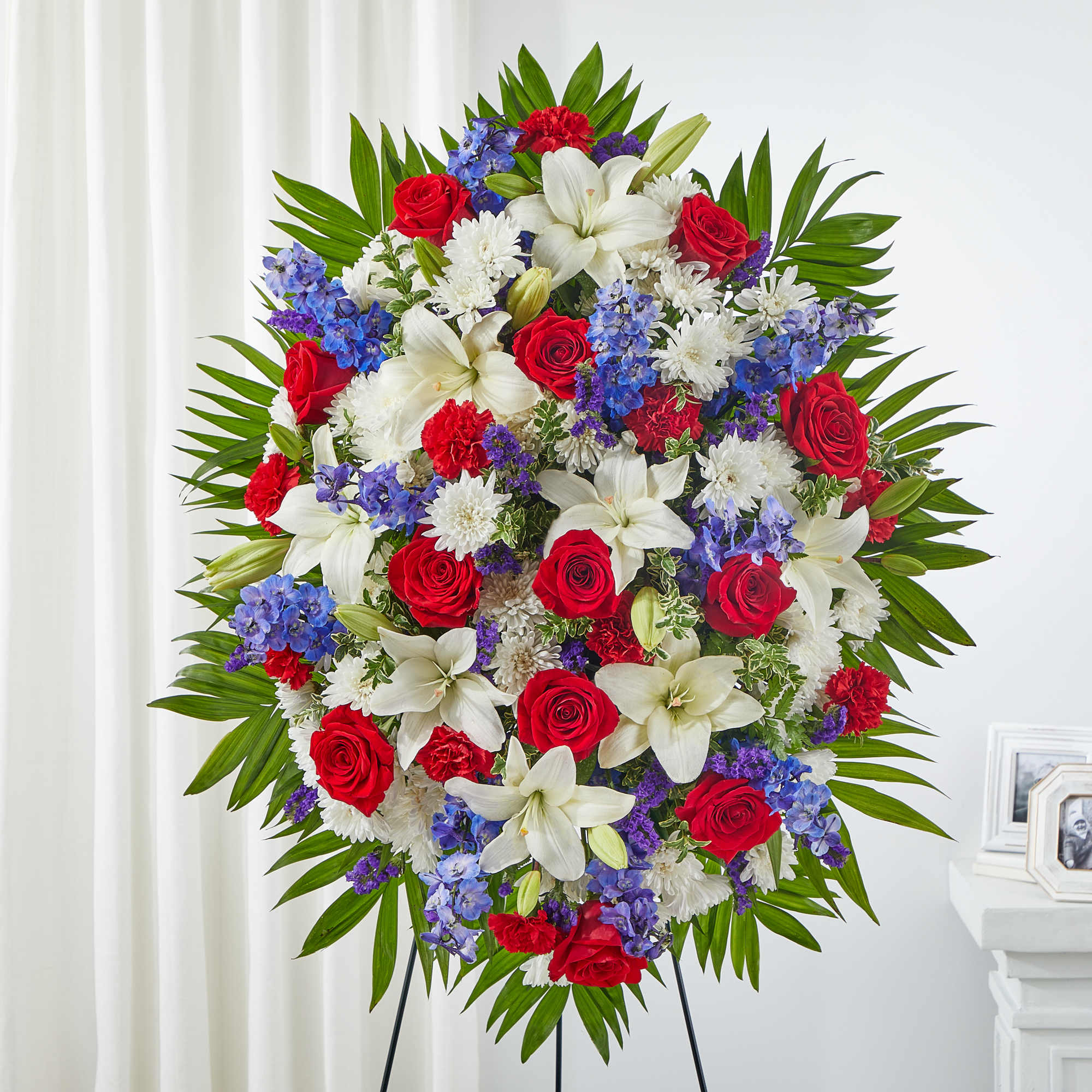 A red, white and blue expression of love and service to honor