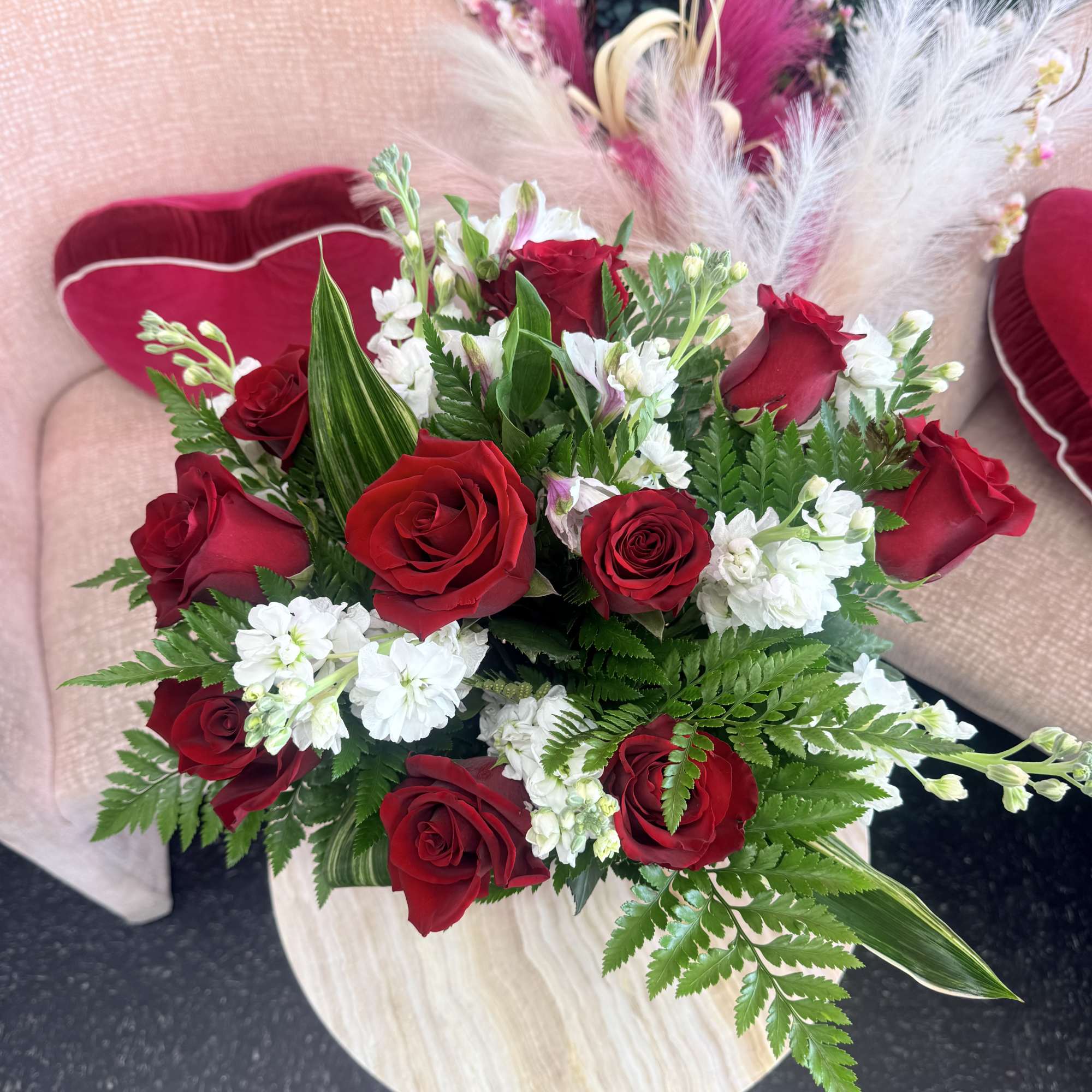 Make every occasion unforgettable with our Crimson Elegance Bouquet, a timeless arrangement