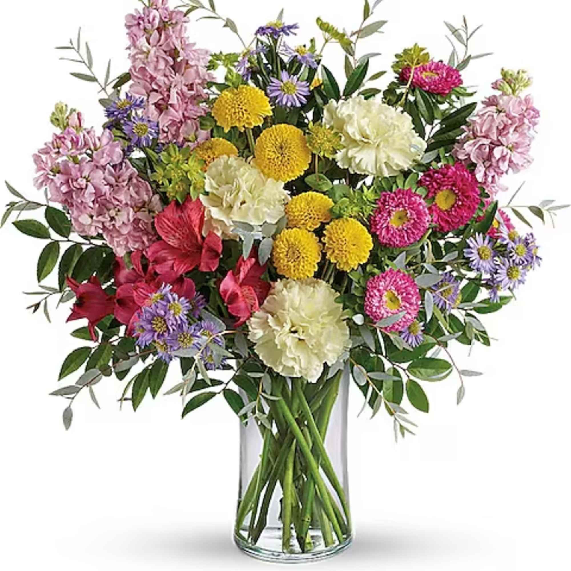 A cheerful, garden-style bouquet that feels like sunshine in a vase -