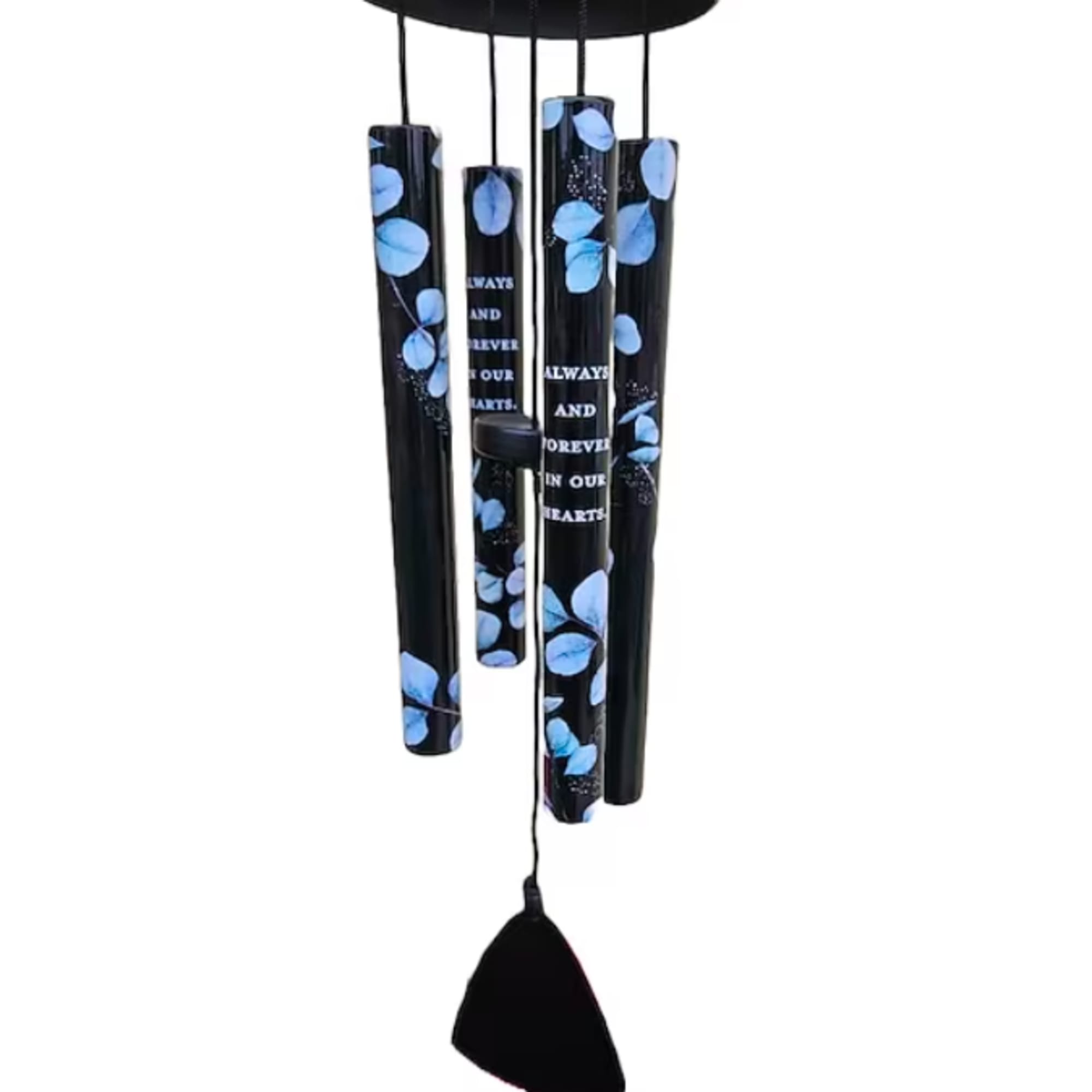 21" black and floral powder-coated aluminum construction and UV printed tubes with