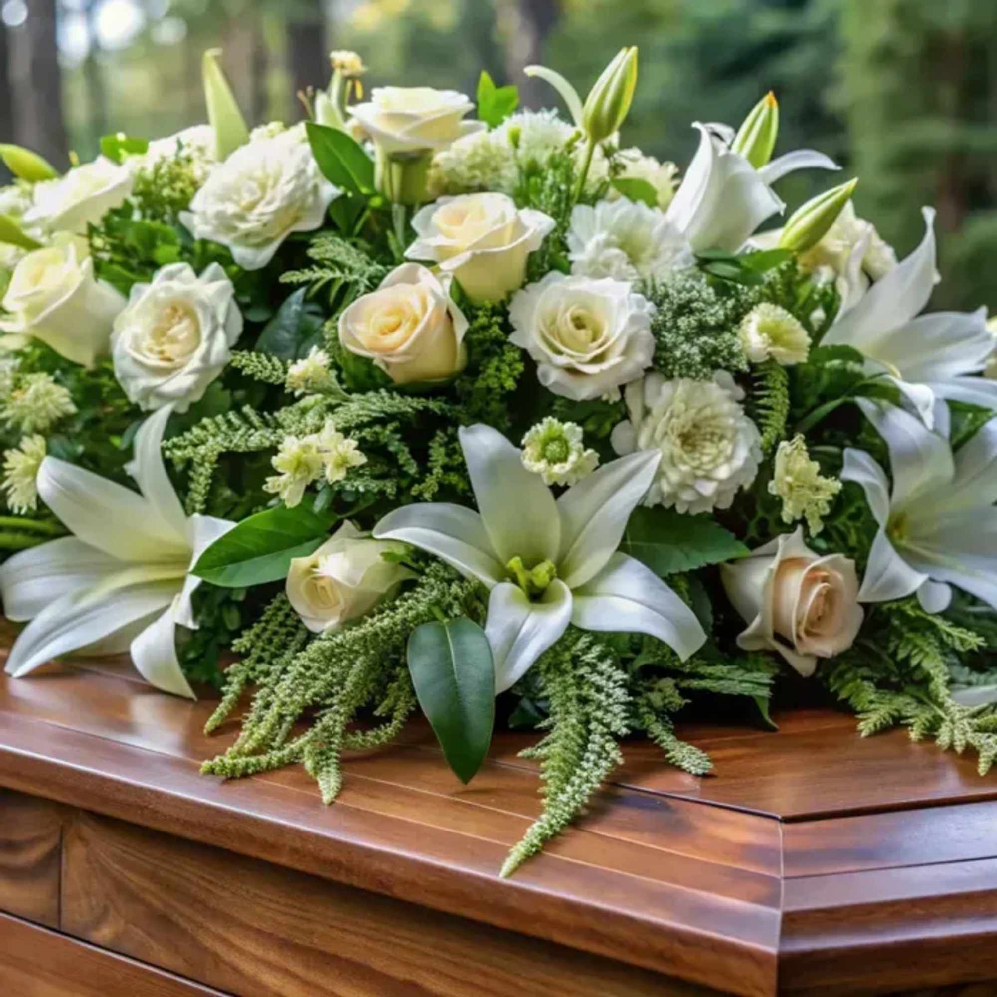 Create a beautiful and meaningful tribute with our Casket Flower Spray, a