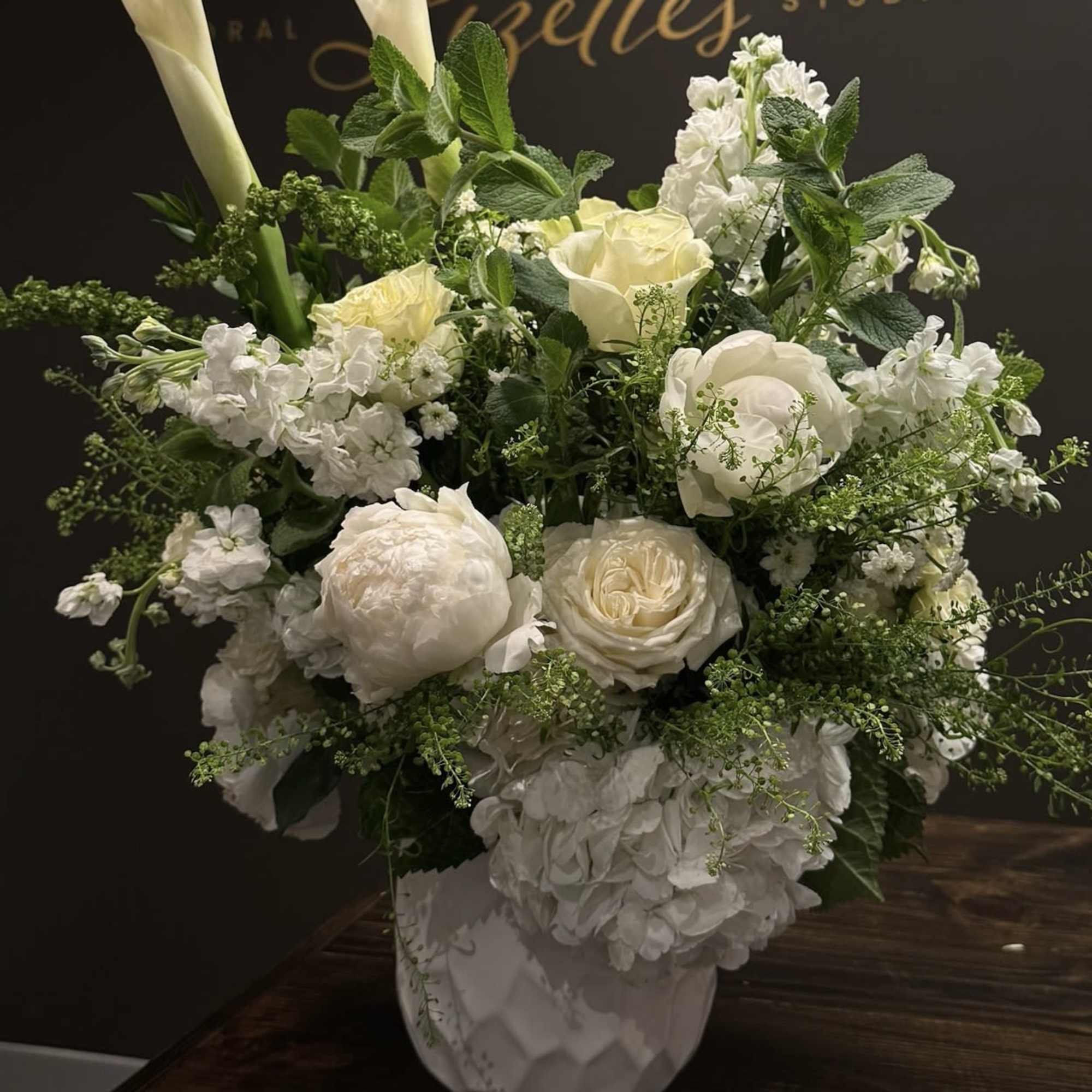 Elevate any space or occasion with our Neutrals Designer&rsquo;s Choice flower arrangement