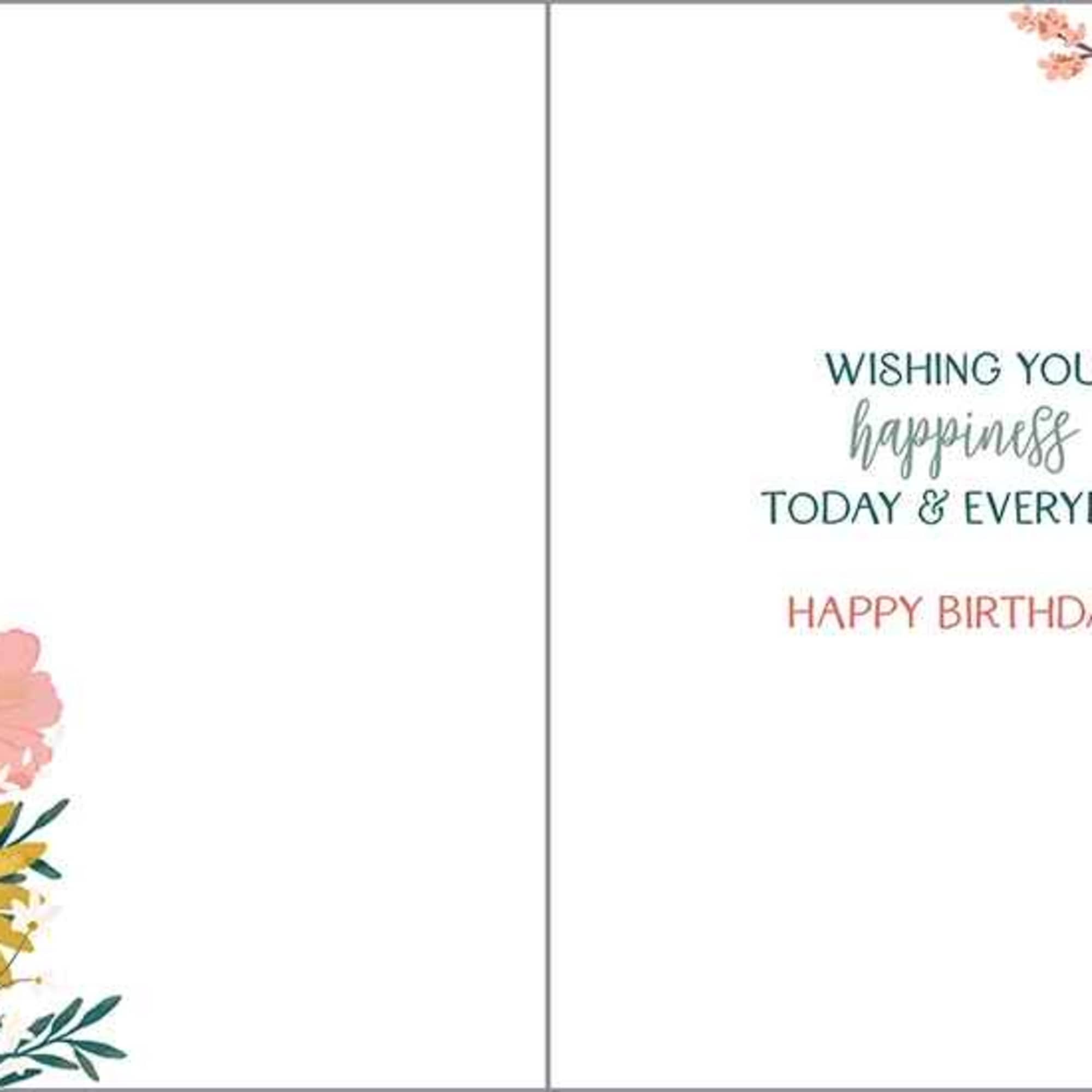 Greeting card with envelope reads:

Front: "It's Your Birthday"
Inside: "Wishing you happiness today