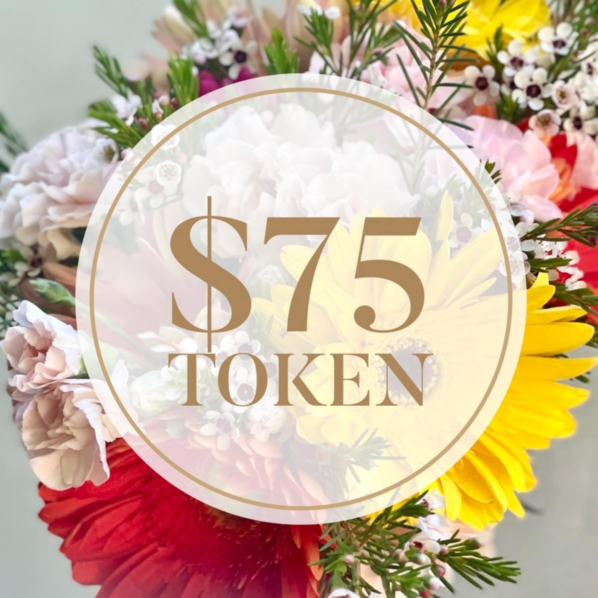 Mixed bouquet with bright gerbera daisies and small white filler flowers