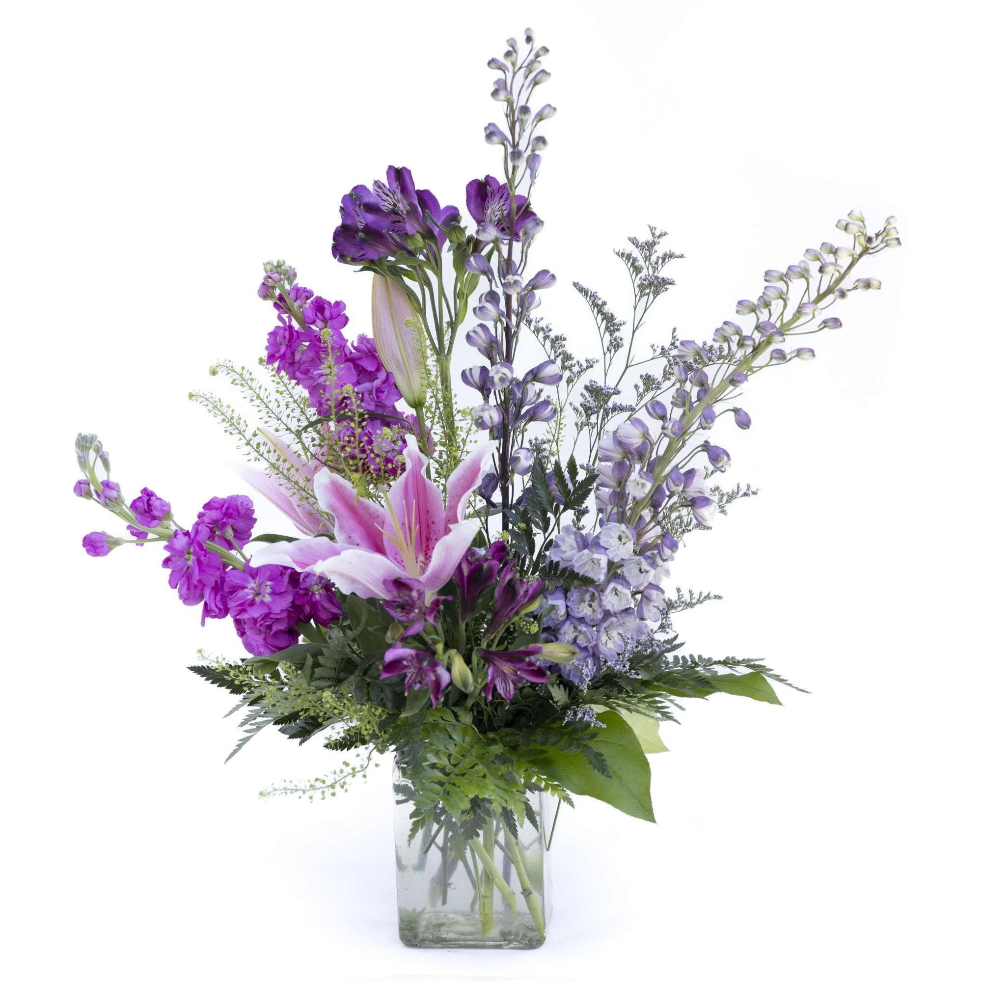Lavender Grace is a refined and uplifting arrangement that blends soft pink