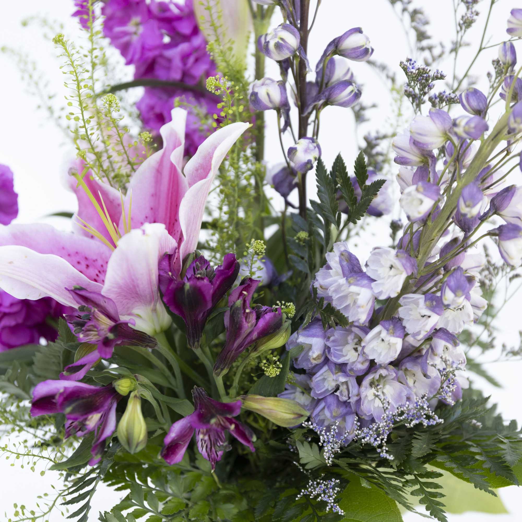 Lavender Grace is a refined and uplifting arrangement that blends soft pink