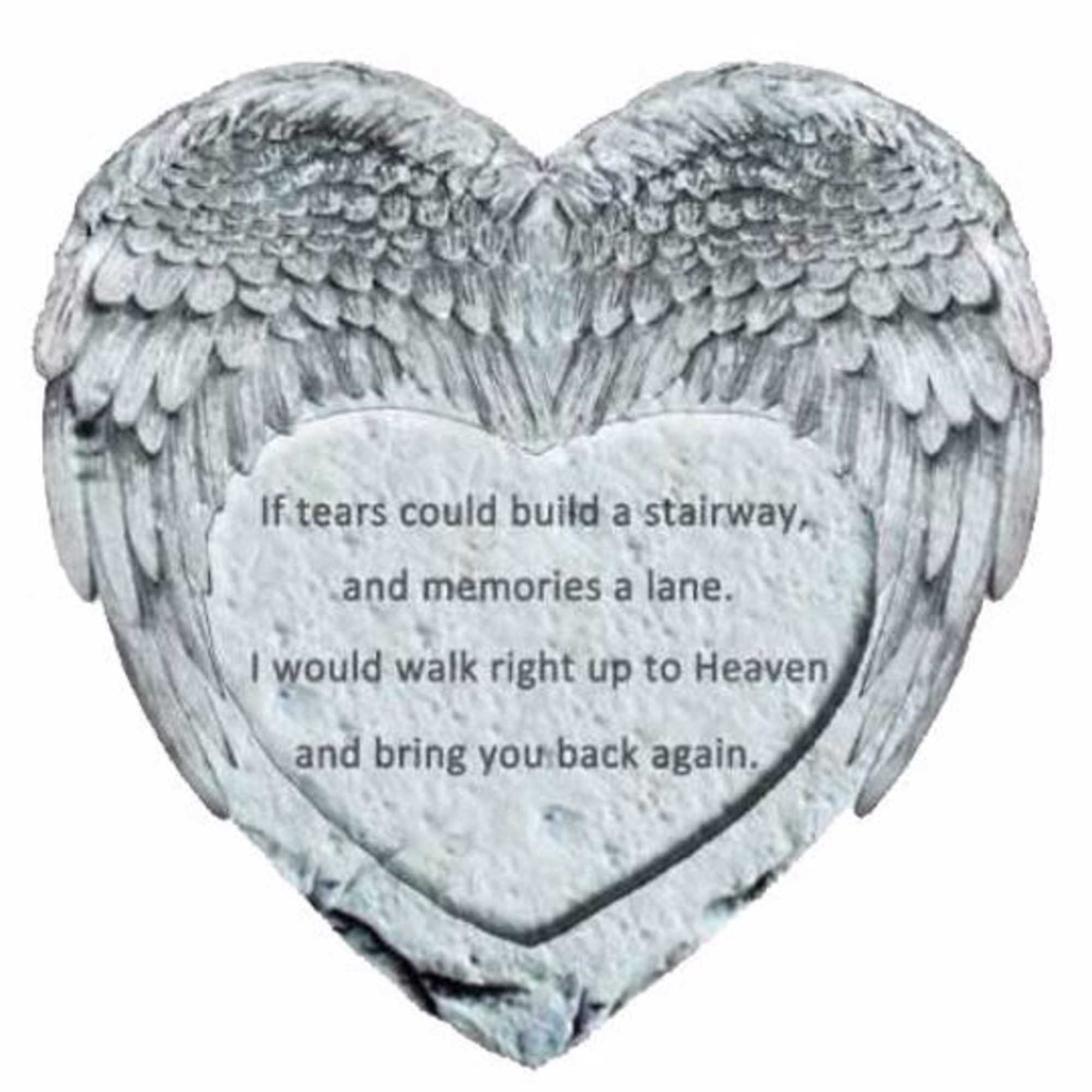 Heart Cement Memorial Stone available with or without a metal easel stand.