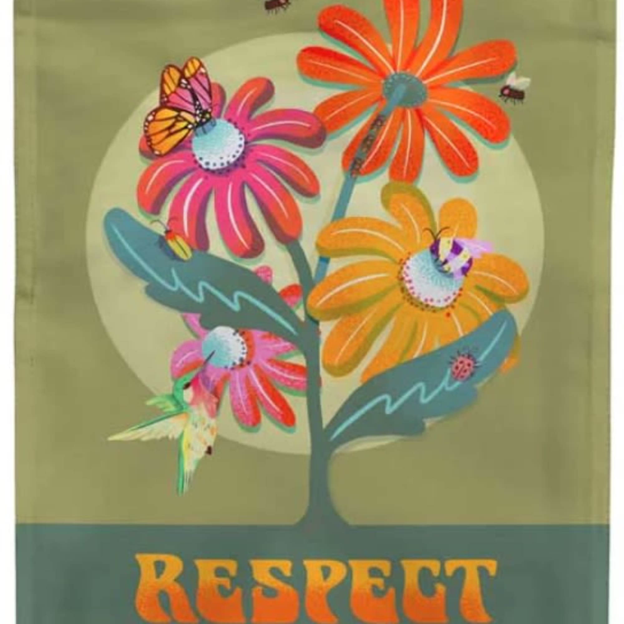 Flag reads: "Respect the Locals" on both sides.  Weather and fade