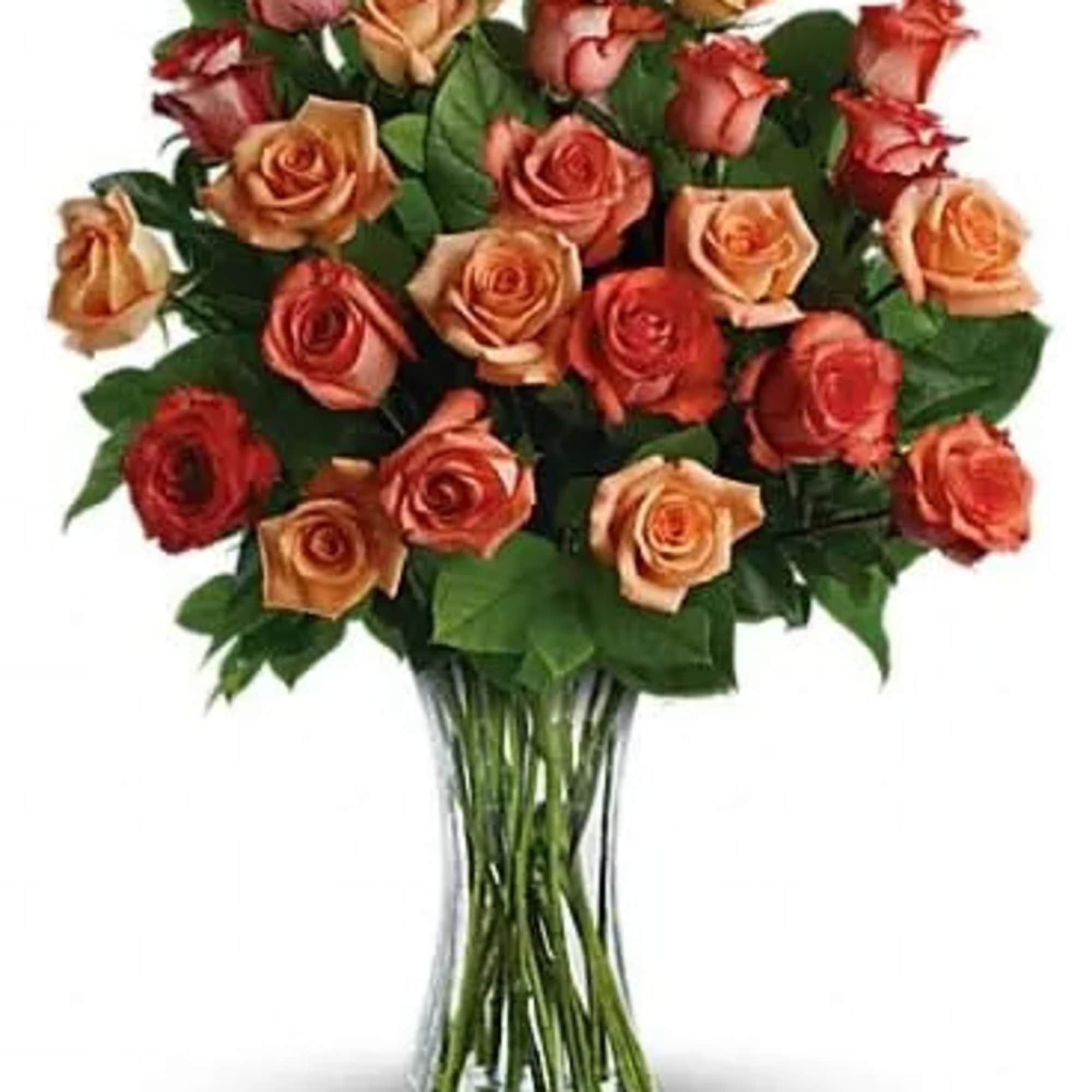 Send her a vase full of sunshine - glorious roses in brilliant