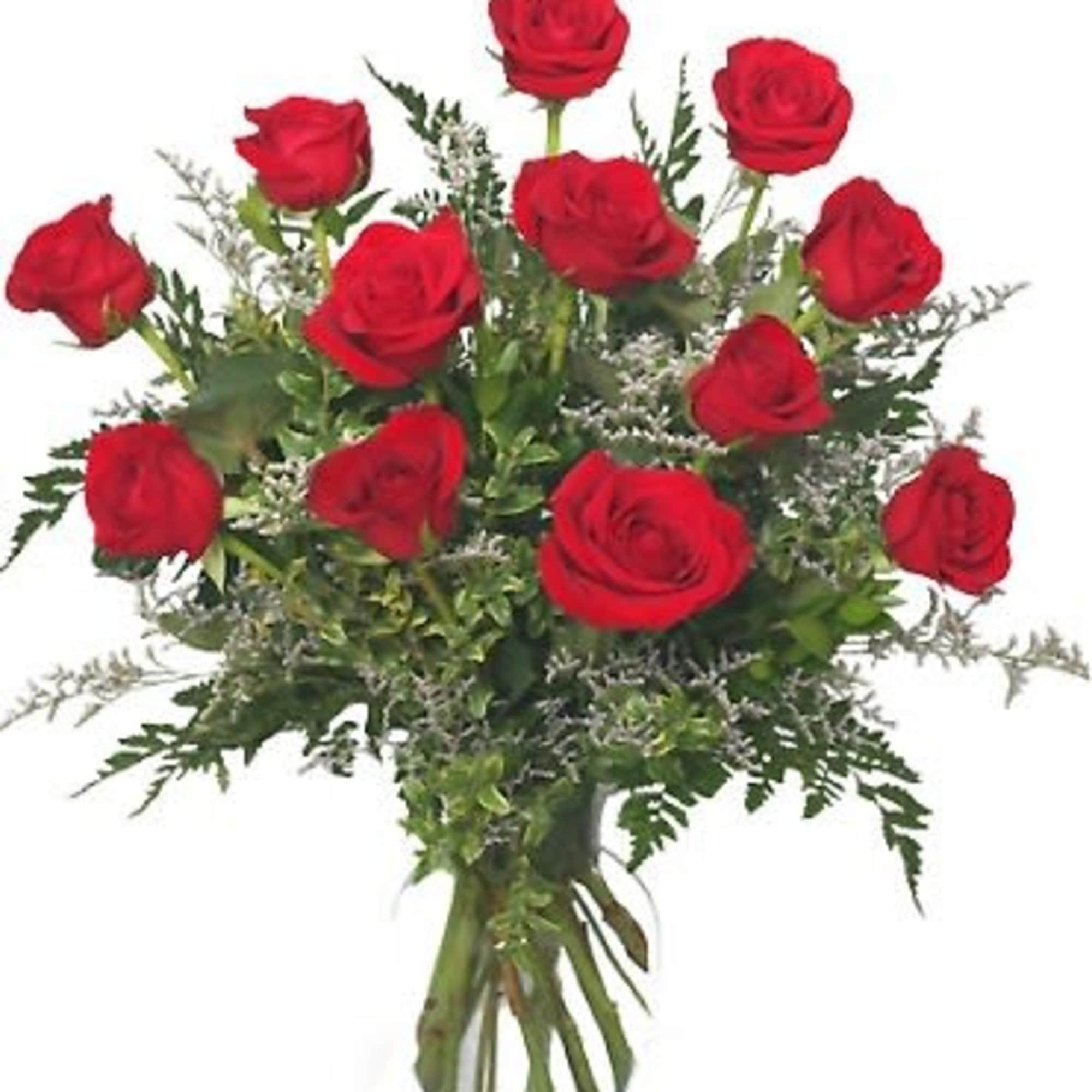 This vase of brilliant red roses is an elegant and natural way
