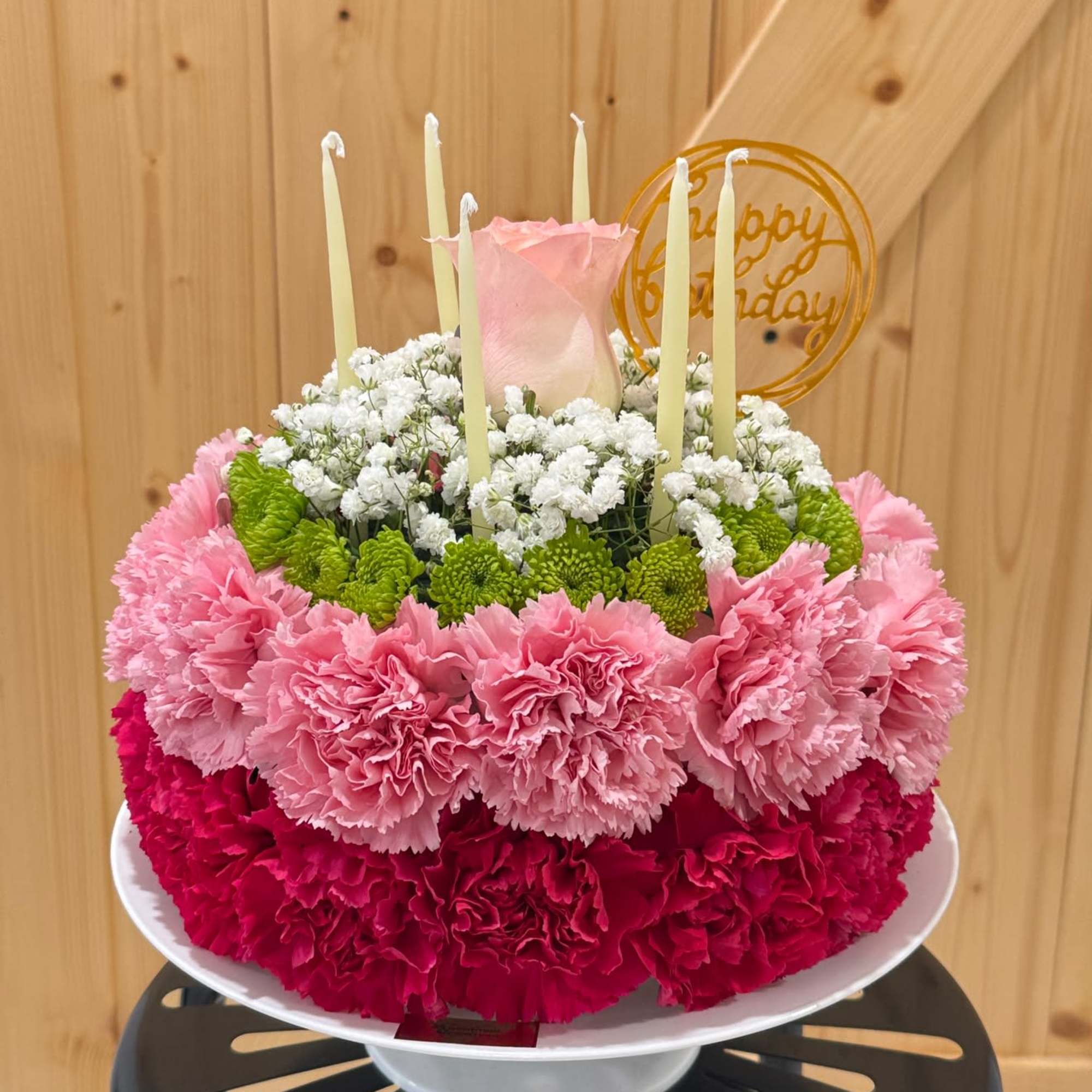 Celebrate life&rsquo;s special moments with our beautiful Floral Cake Arrangement, handcrafted with, photo 3 of 3