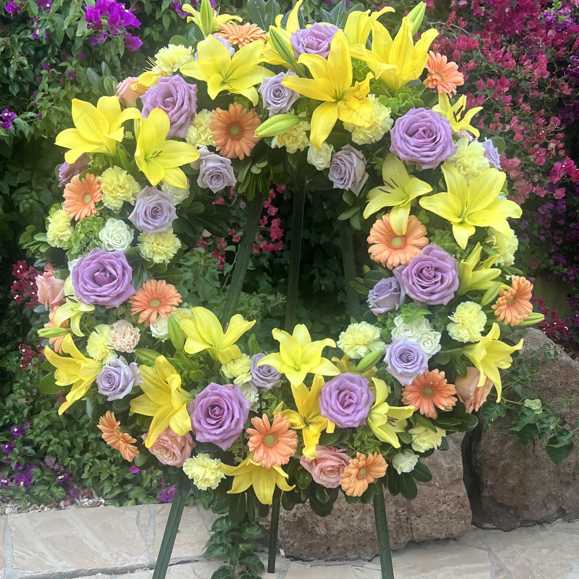 Fresh flowers wreath 