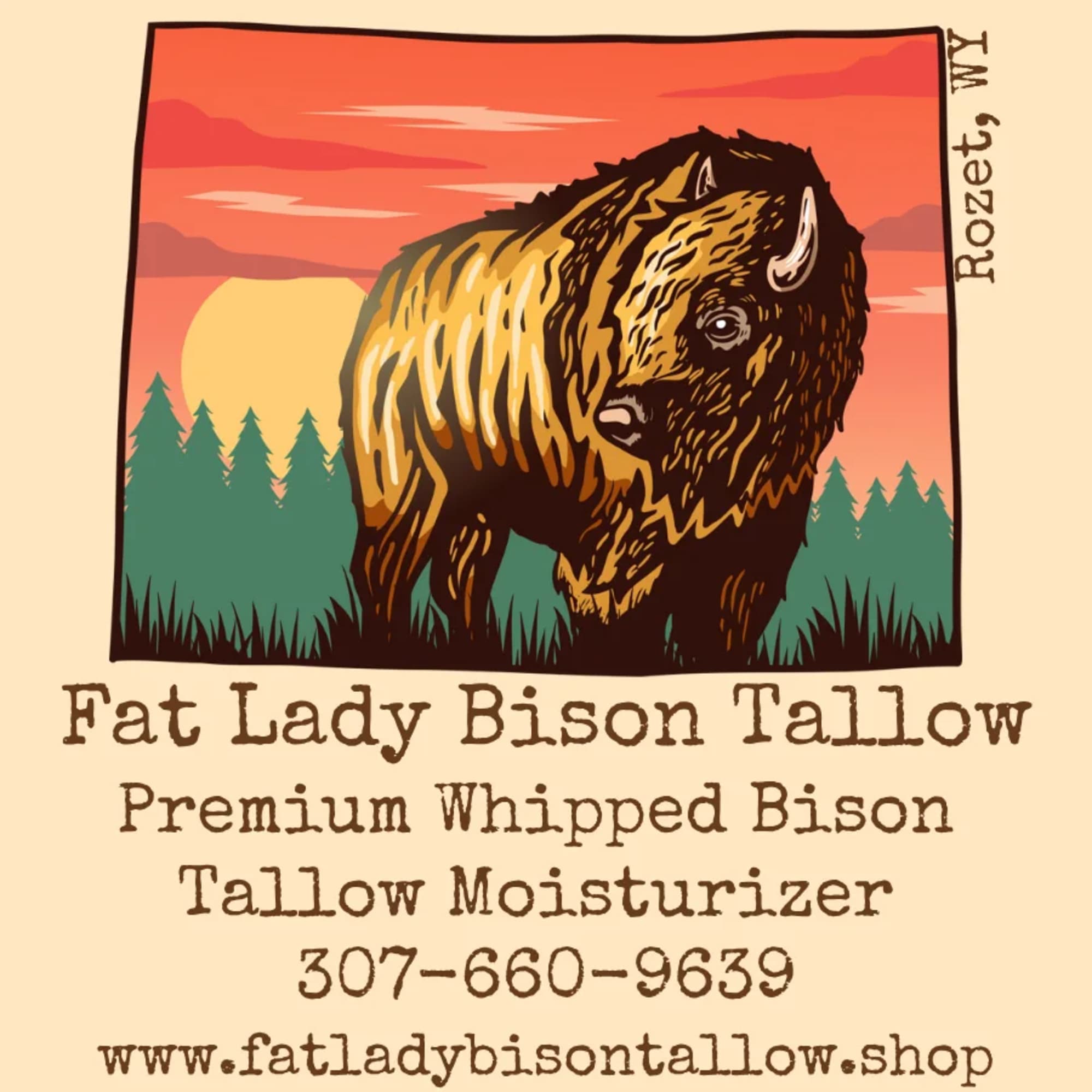 Large Fat Lady Bison Tallow
Premium Whipped Bison Tallow Moisturizer
