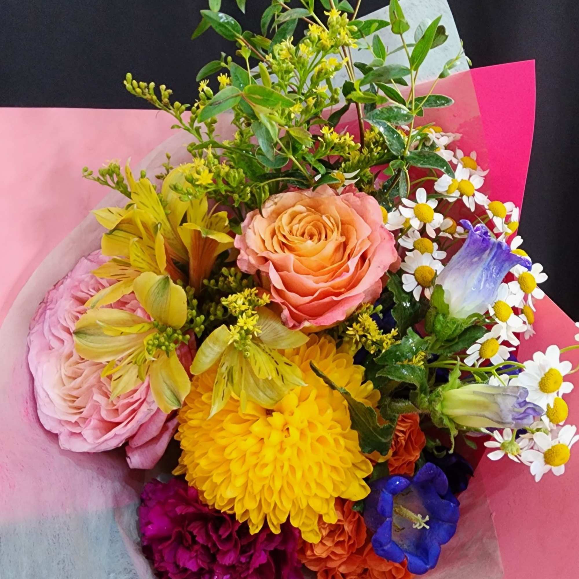 When you have enough vases at home....send a wrapped bouquet of seasonal