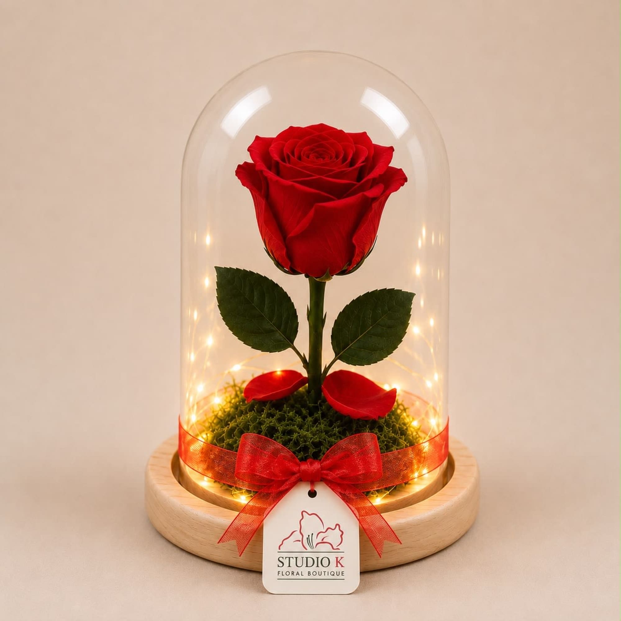 A true icon of love, this real Ecuadorian red rose is preserved