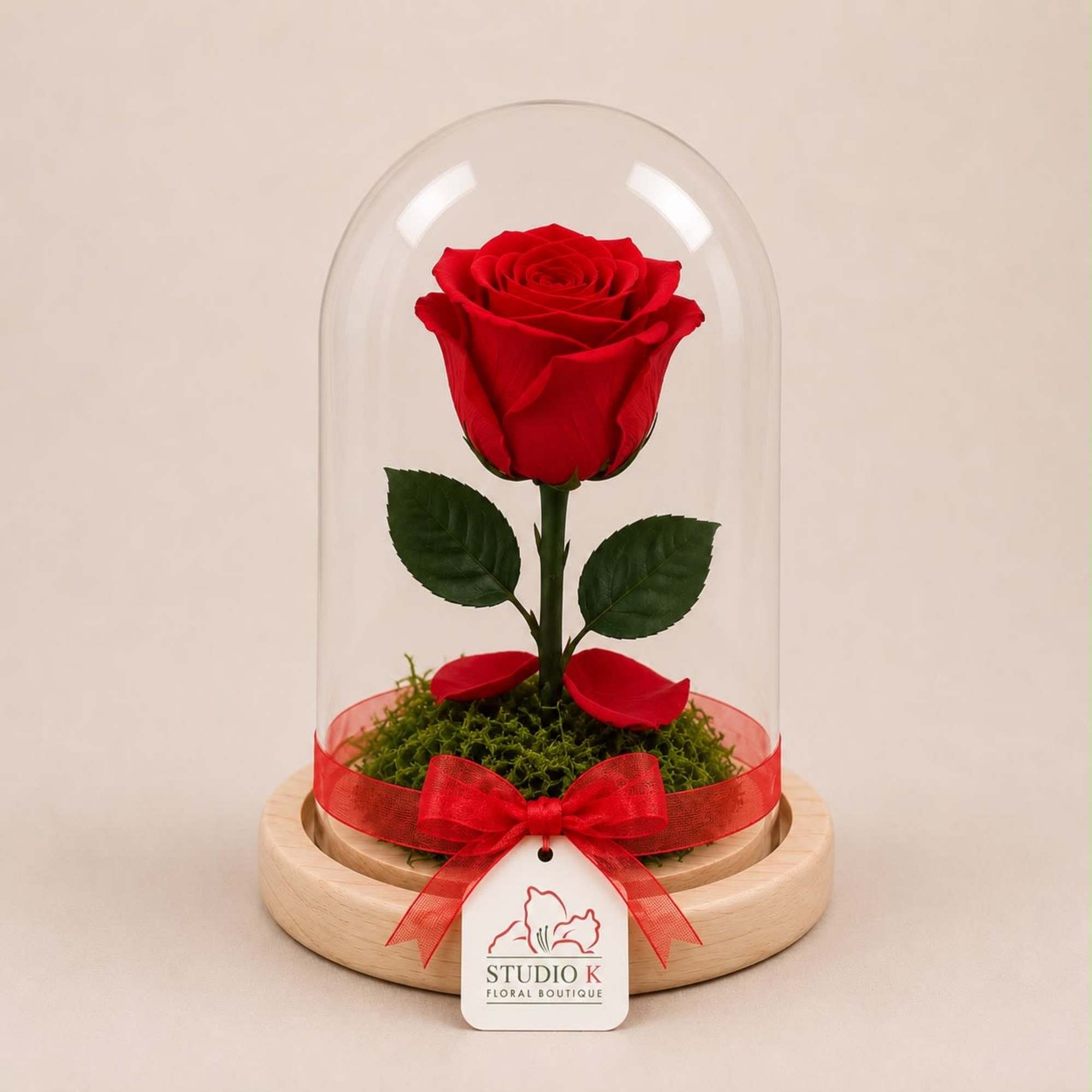 A true icon of love, this real Ecuadorian red rose is preserved
