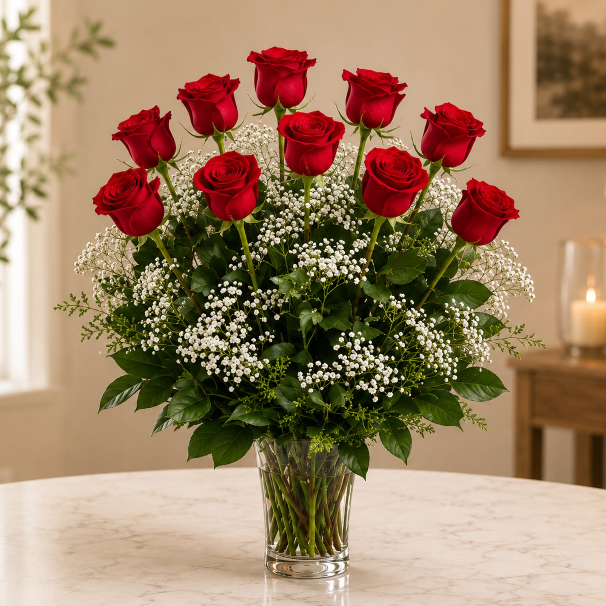 STANDARD DOES NOT INCLUDE VASE, BOUQUET ONLY

1 Dozen Red Roses, known worldwide