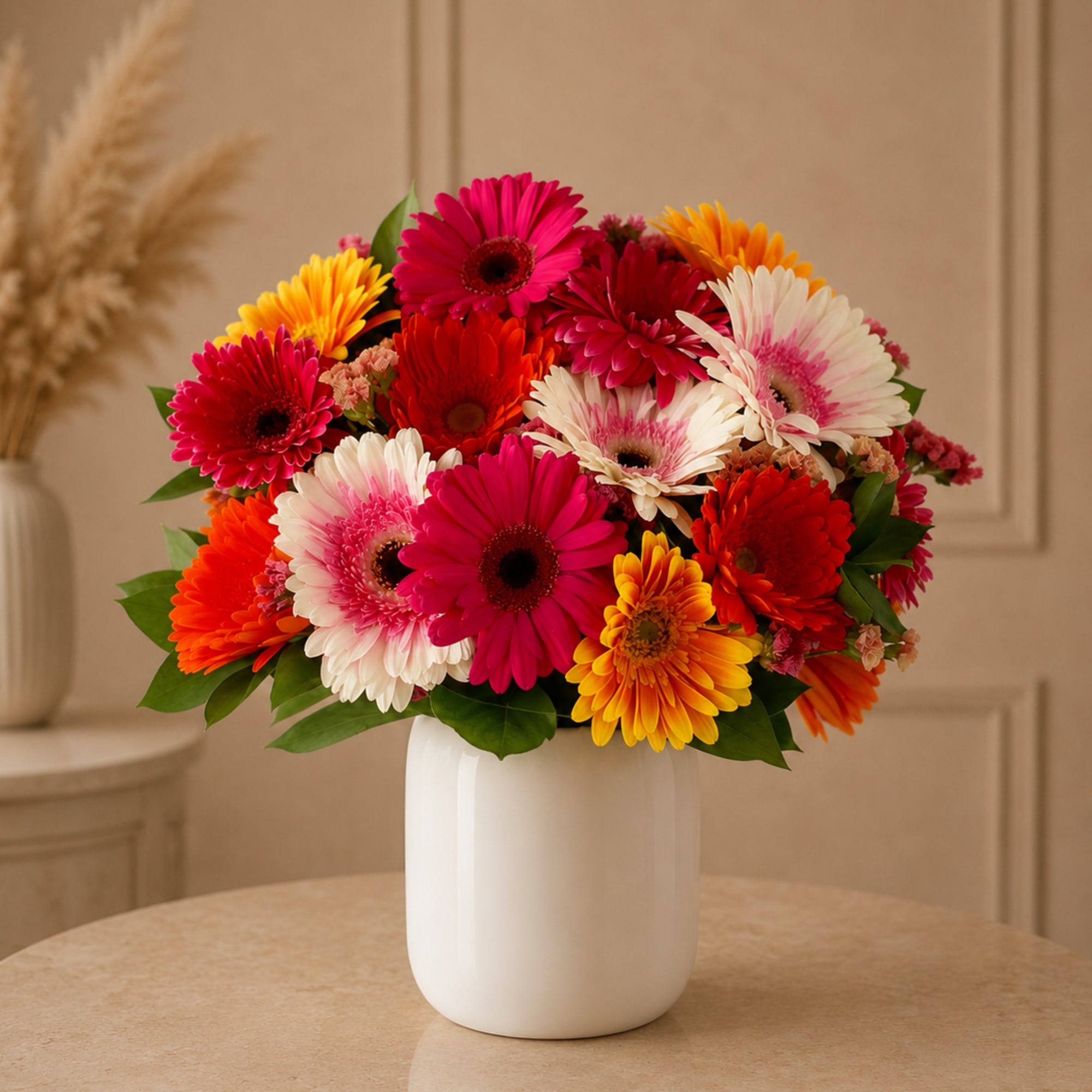 Sunset Confetti is a joyful floral design bursting with bold color and