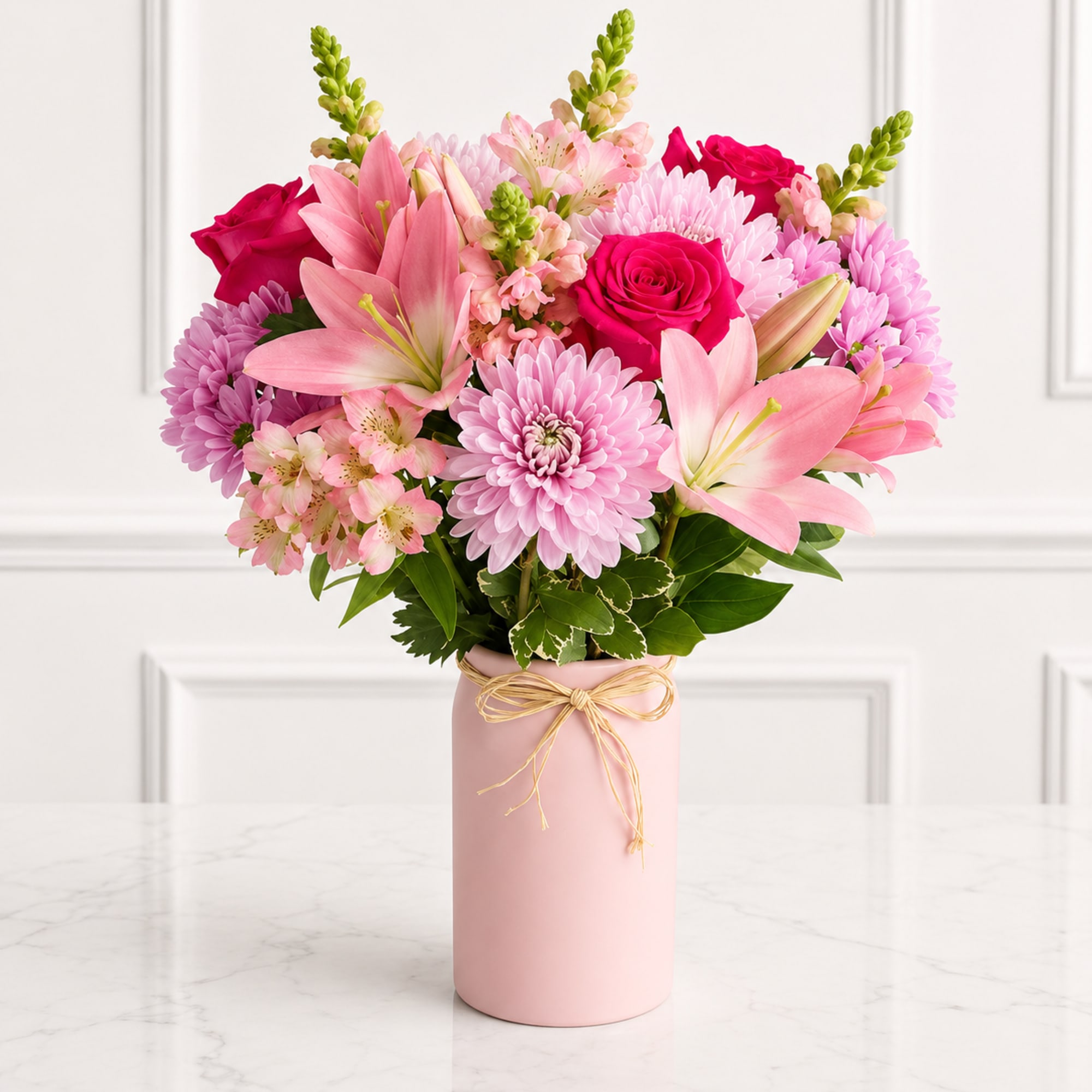Delicate, elegant, and full of charm, Blush &amp; Bloom Vase&trade; features beautiful