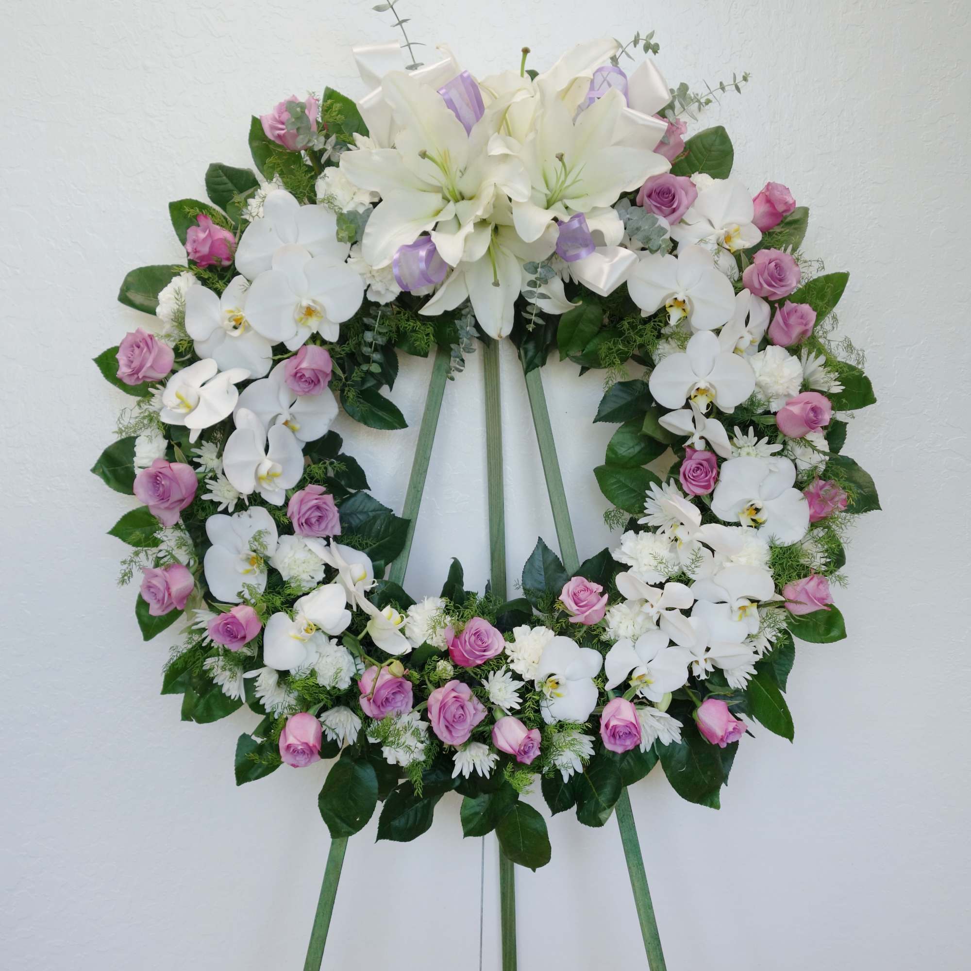 OW#01 Purple Rose Orchid Wreath in San Jose, CA | La Floriya