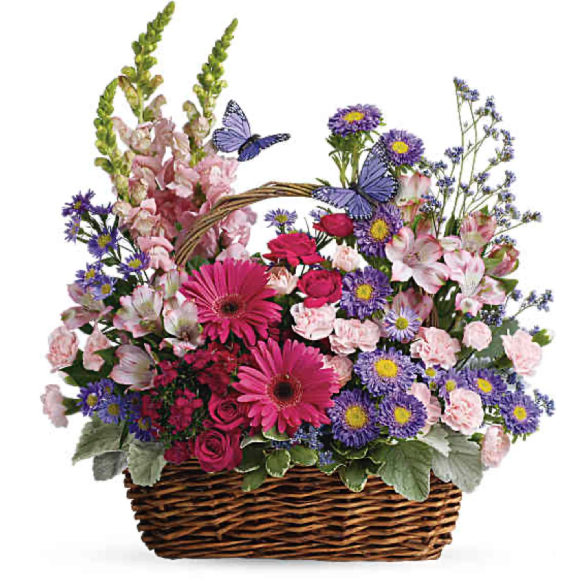 Take a walk through a country meadow with this fresh flower basket!