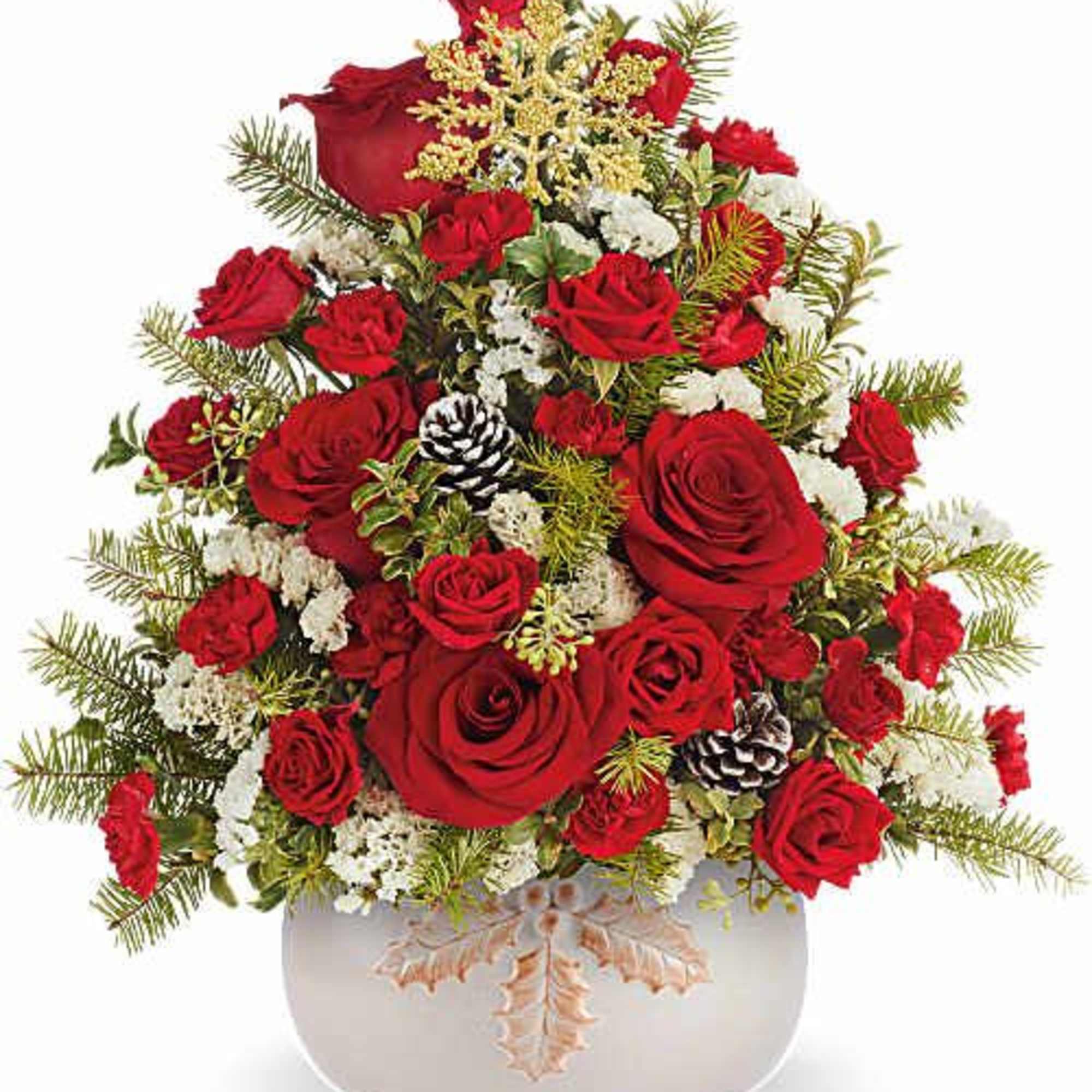Teleflora's Winter Holly Tree Bouquet is a fresh take on a Christmas