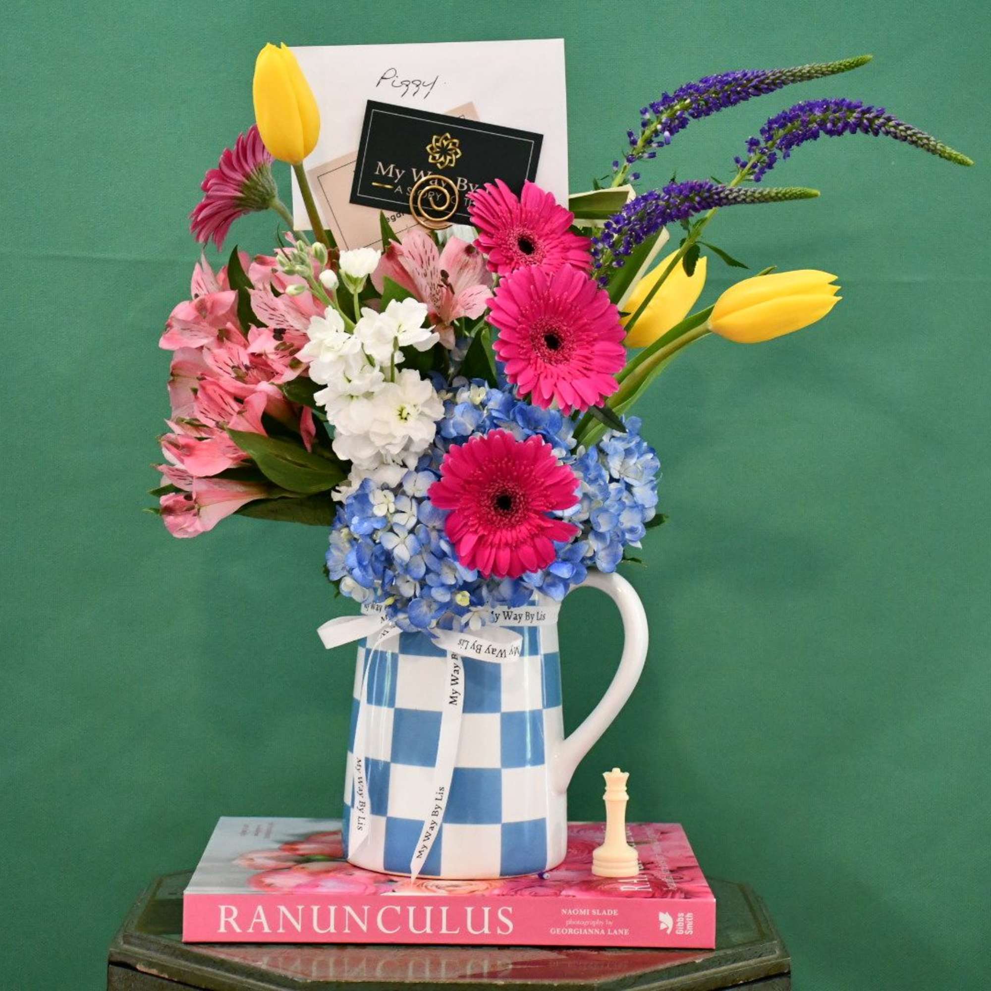 Cheerful and colorful arrangement in one of our favorite vases!, photo 2 of 2