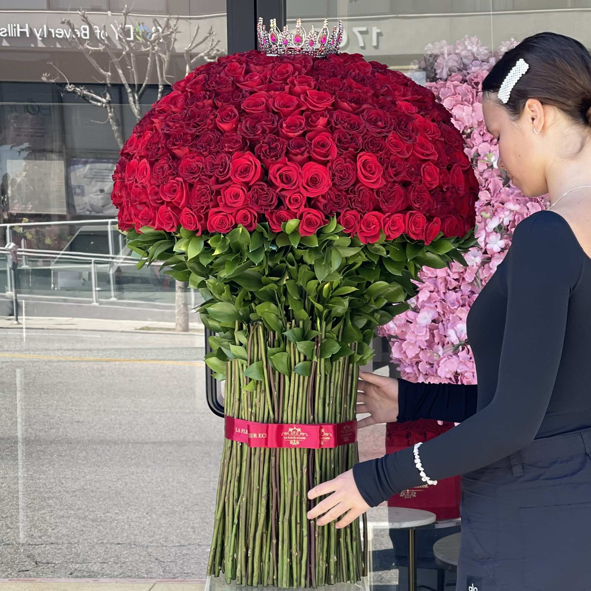 375 red roses in a free standing arrangement. No vase needed!, photo 2 of 2