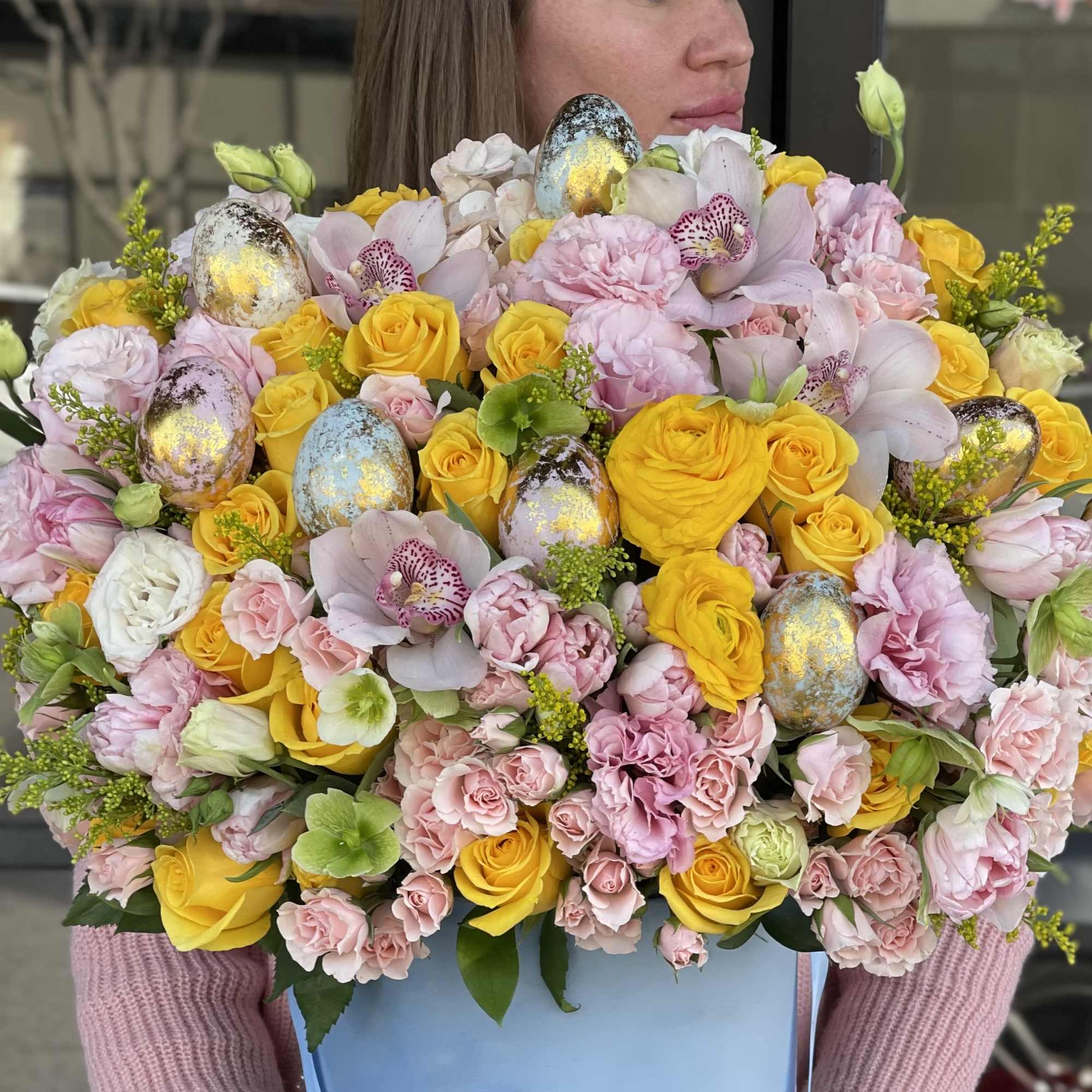 Celebrate Easter and Spring with our vibrant floral composition made with 