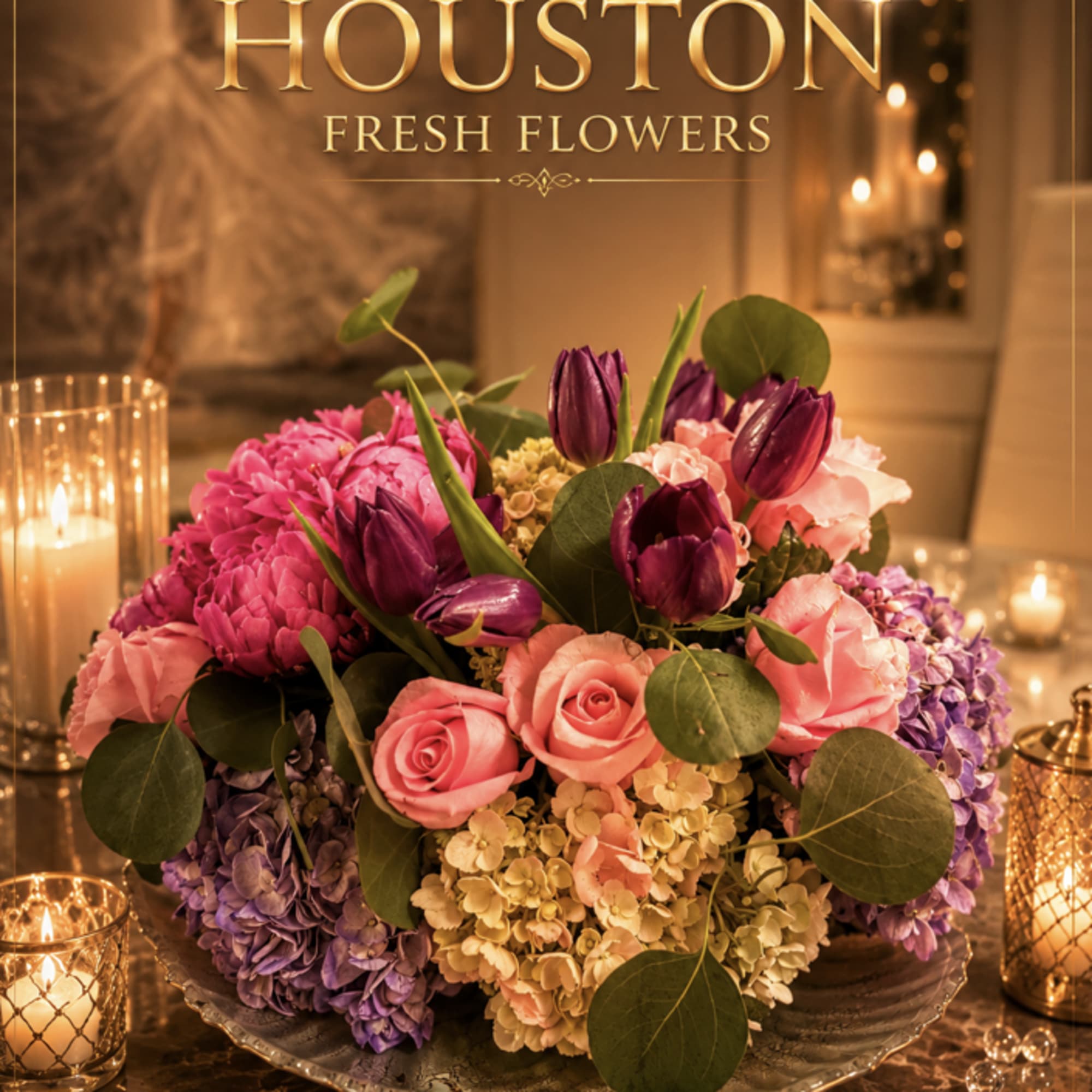 This Centerpiece/ arrangement is rich berry tones, delicate blush, and soft pastel
