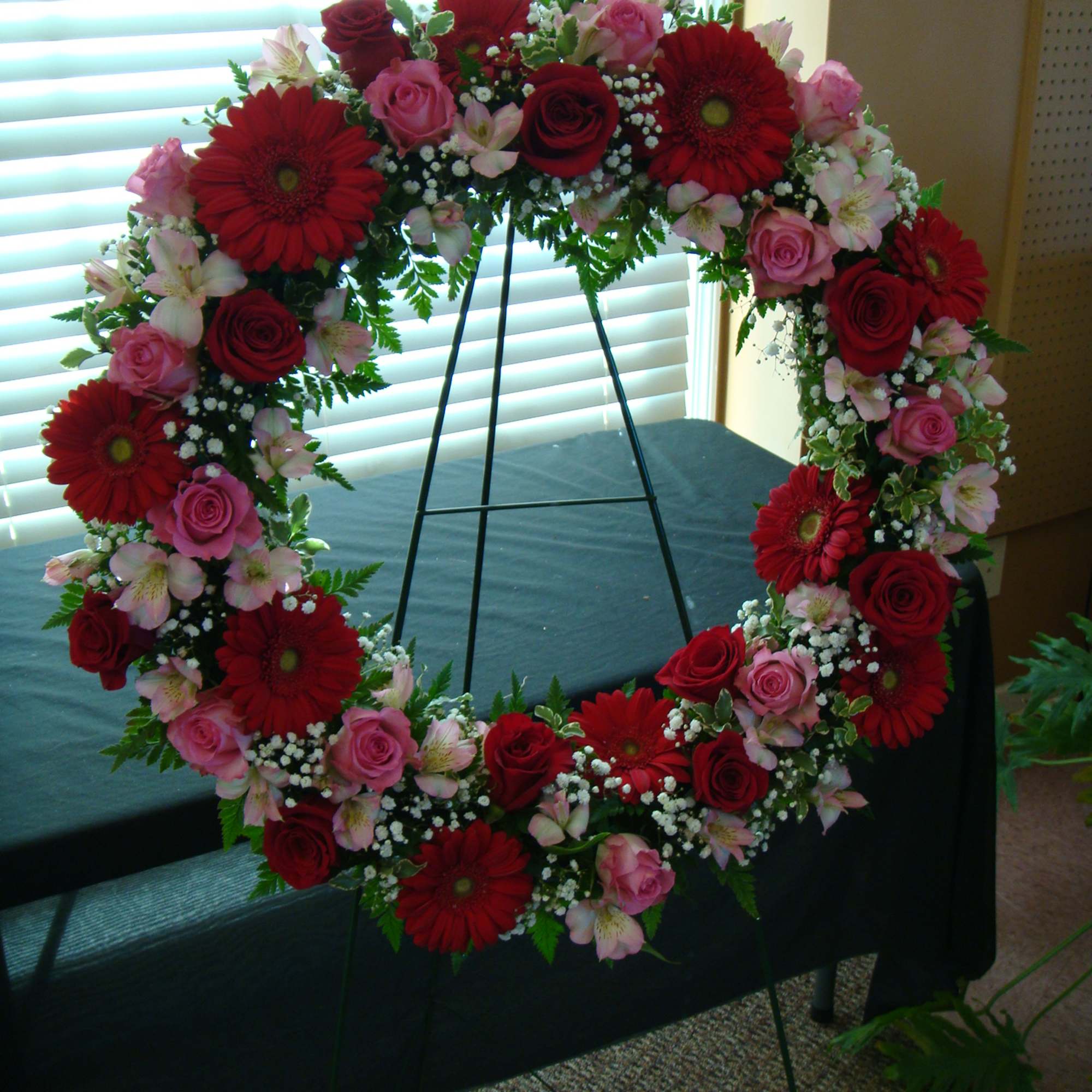 Gracious Blooming Garden Sympathy Wreath 