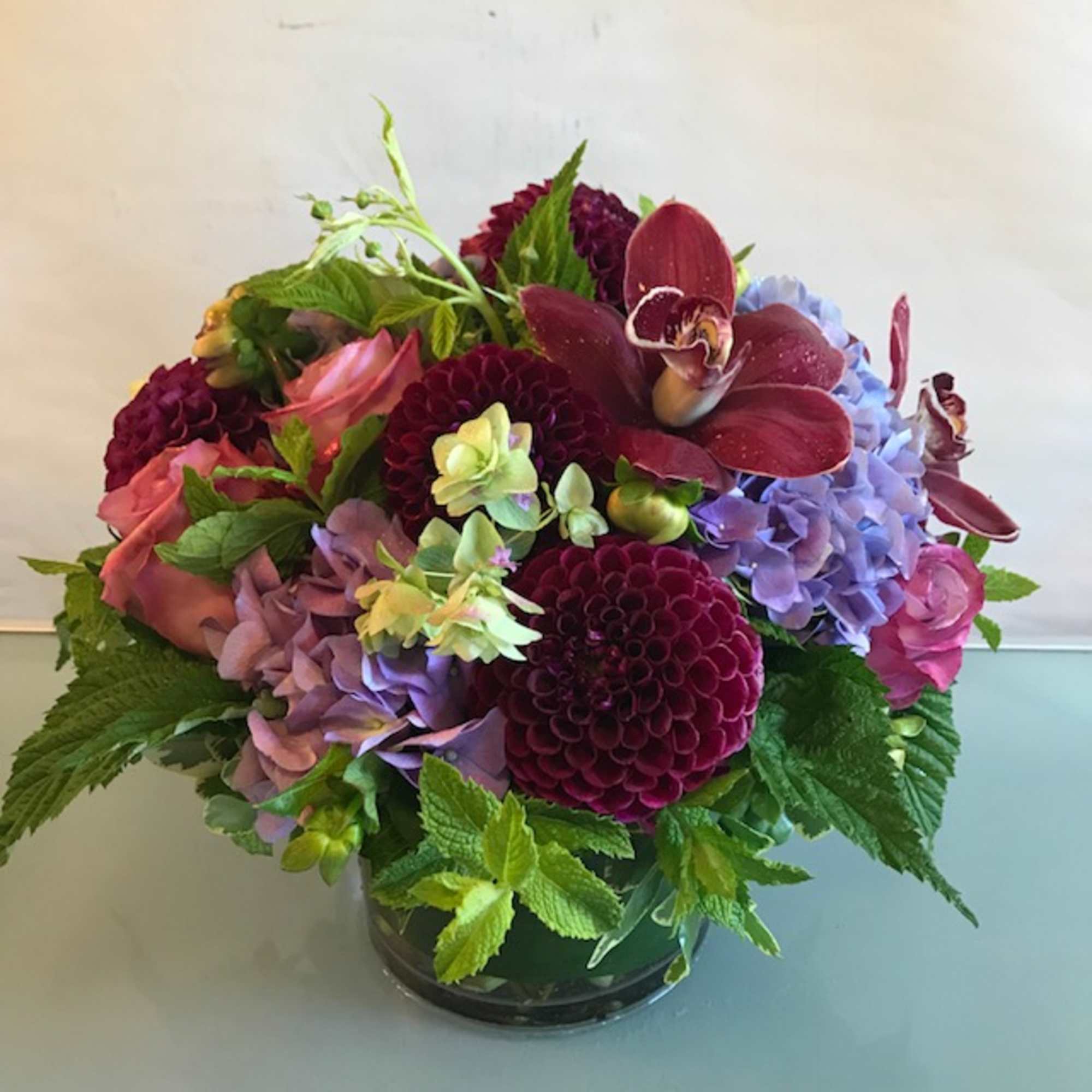 A large arrangement that is appropriately scaled for an office, living room