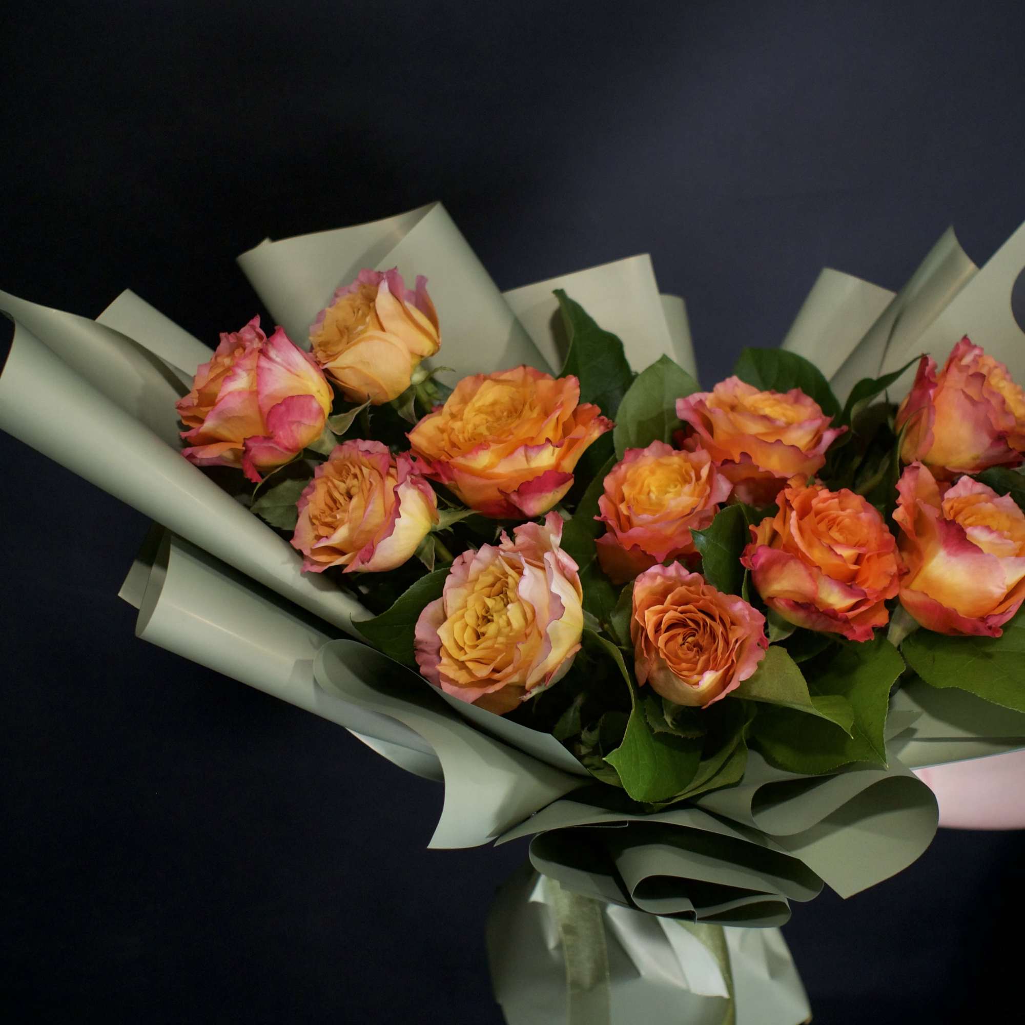 A contemporary bouquet featuring twelve stunning Free Spirit roses, thoughtfully designed with, photo 2 of 2