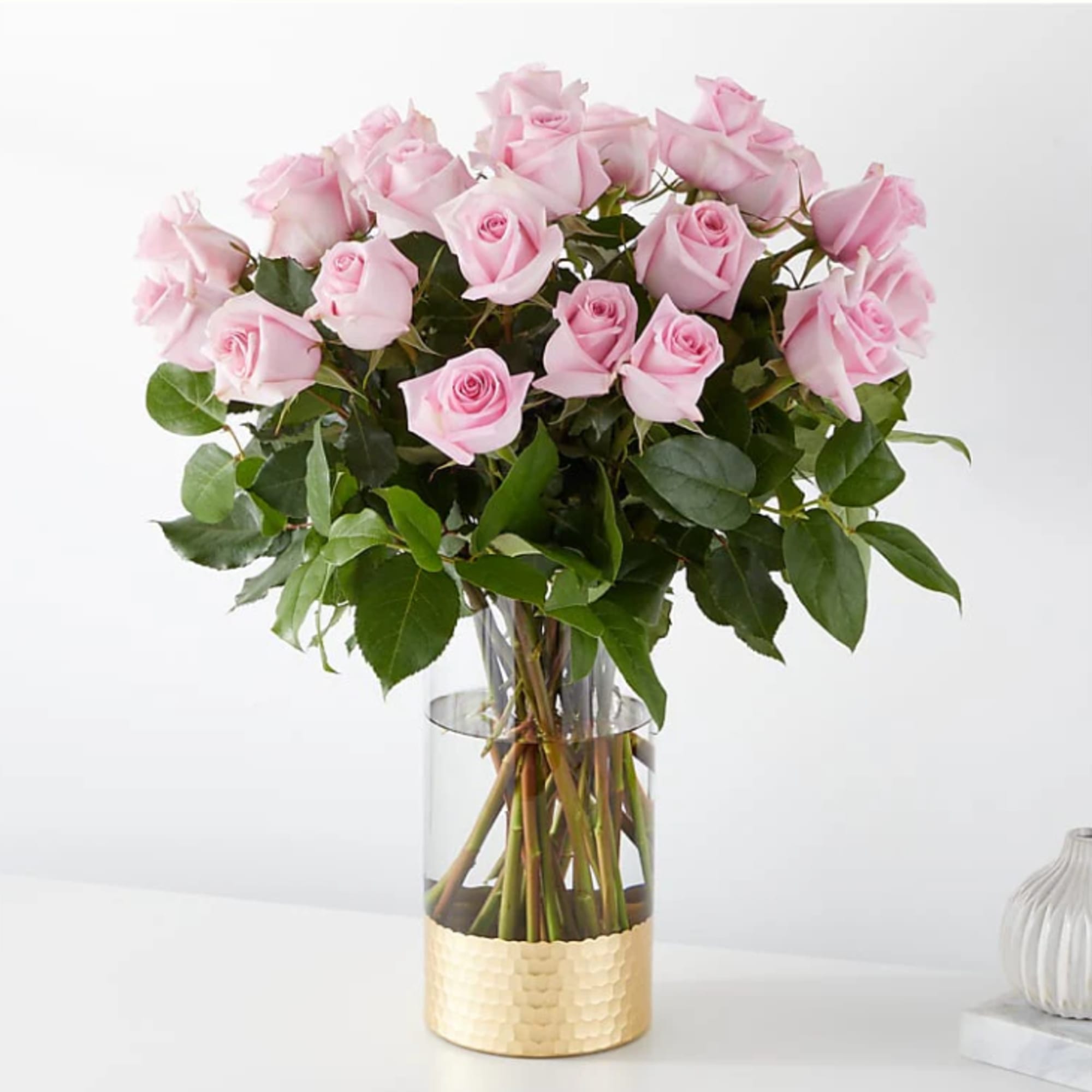 The picture perfect petals of pink roses gracefully unfold, showcasing their timeless
