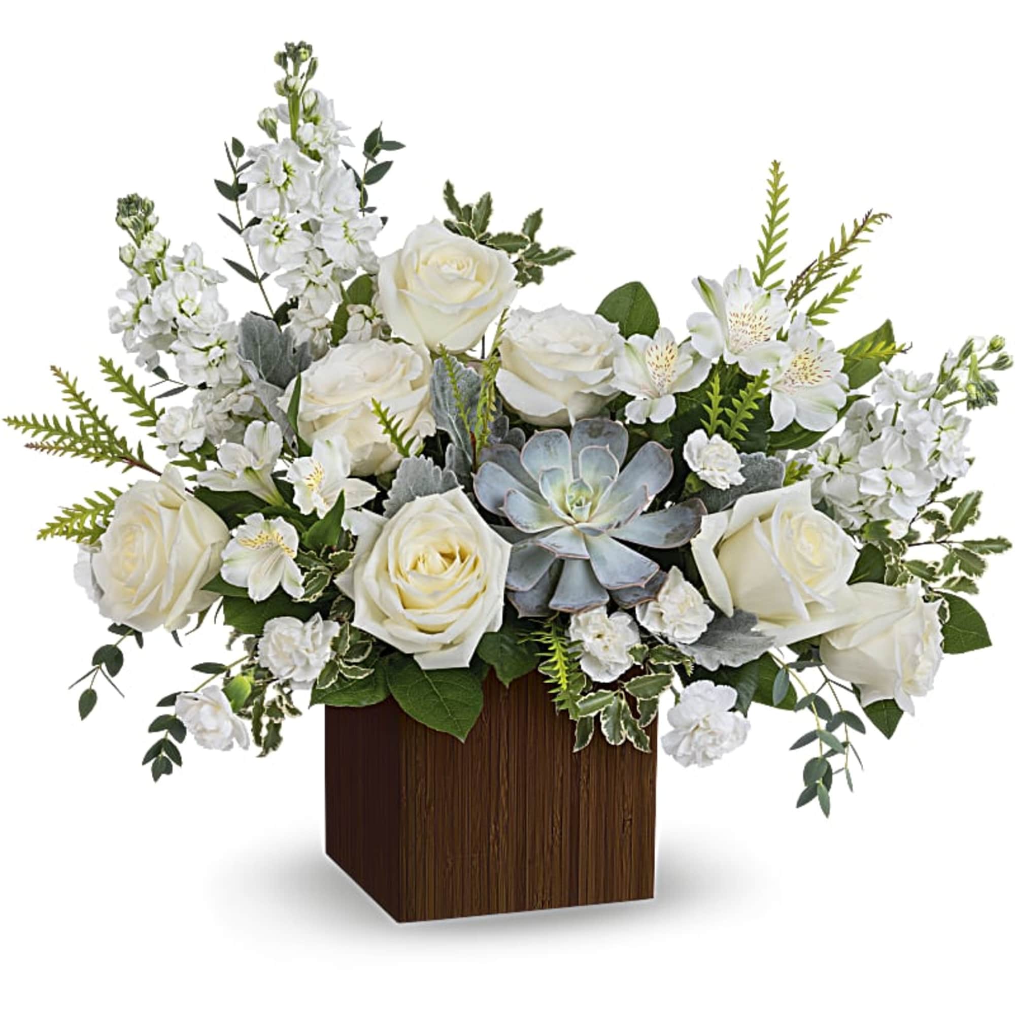 Like a breath of fresh air, this wondrous white bouquet in a