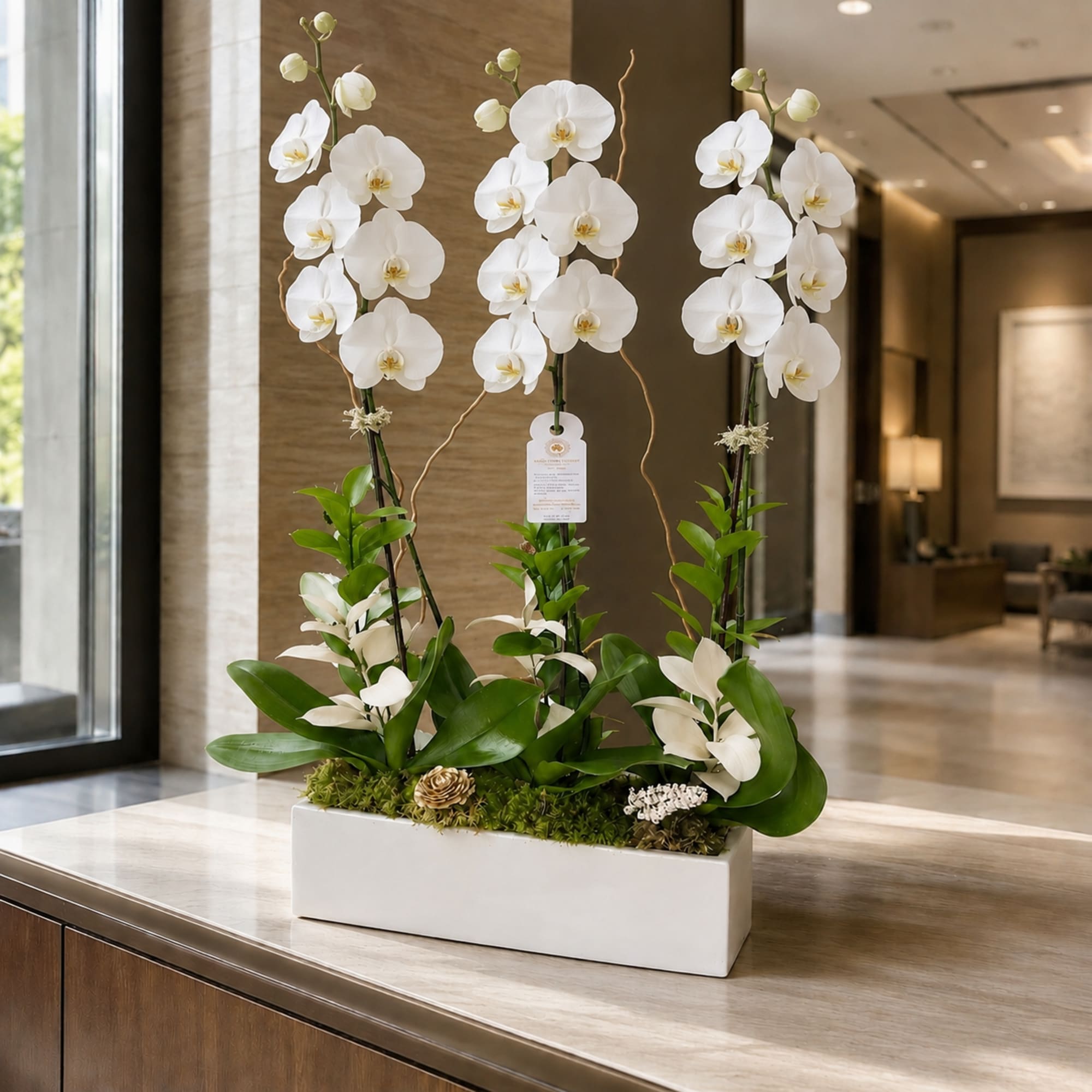 Orchids Plant Rectangular Vase