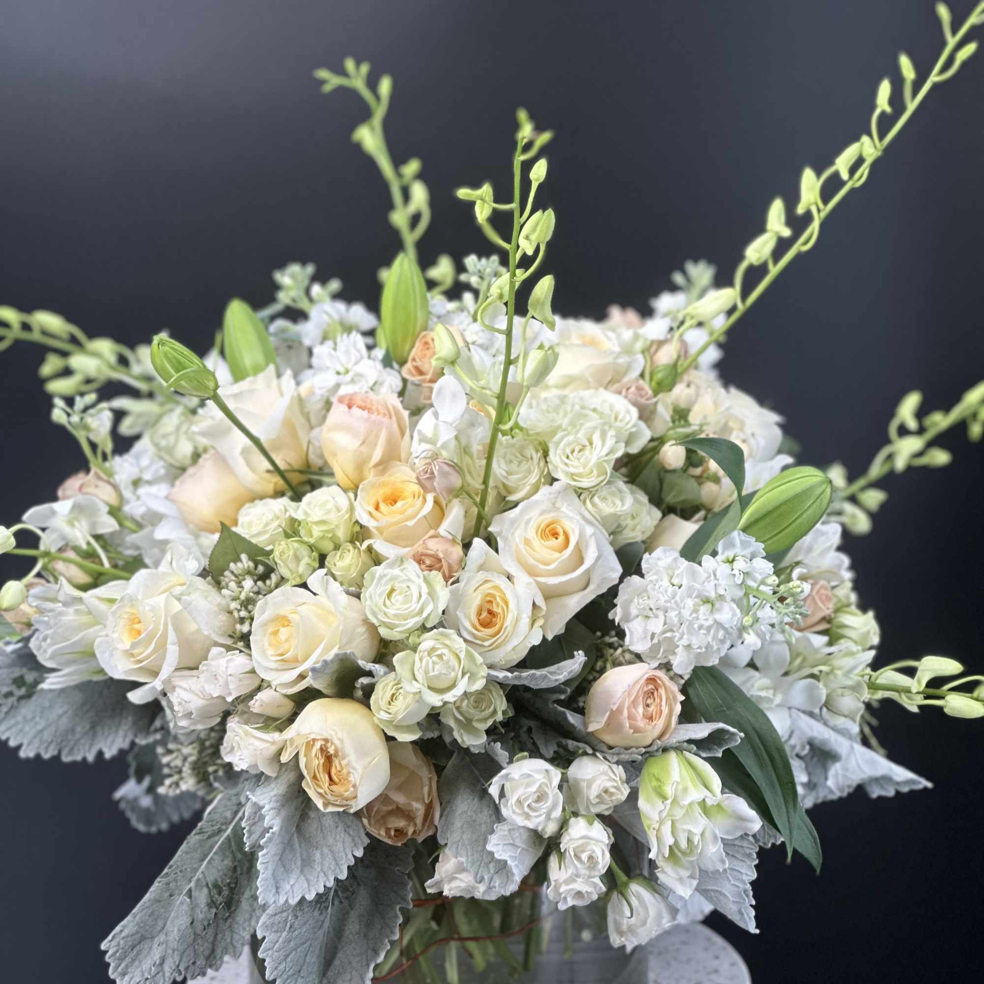 An exquisite ,one - of -a -kind floral arrangement designed for those