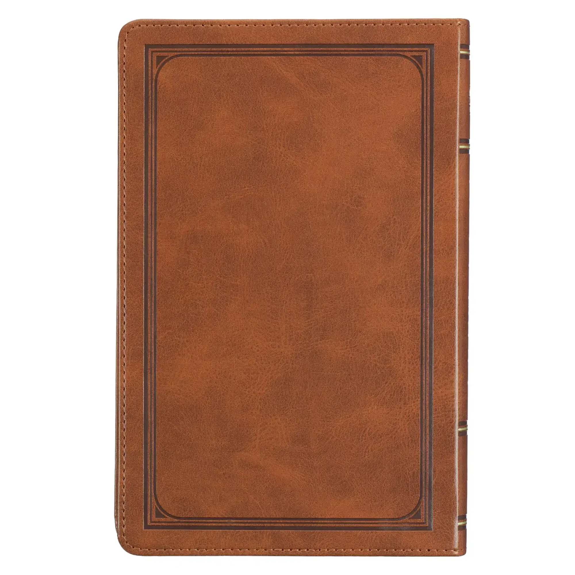 The Honey-brown Faux Leather King James Version Deluxe Gift Bible combines timeless