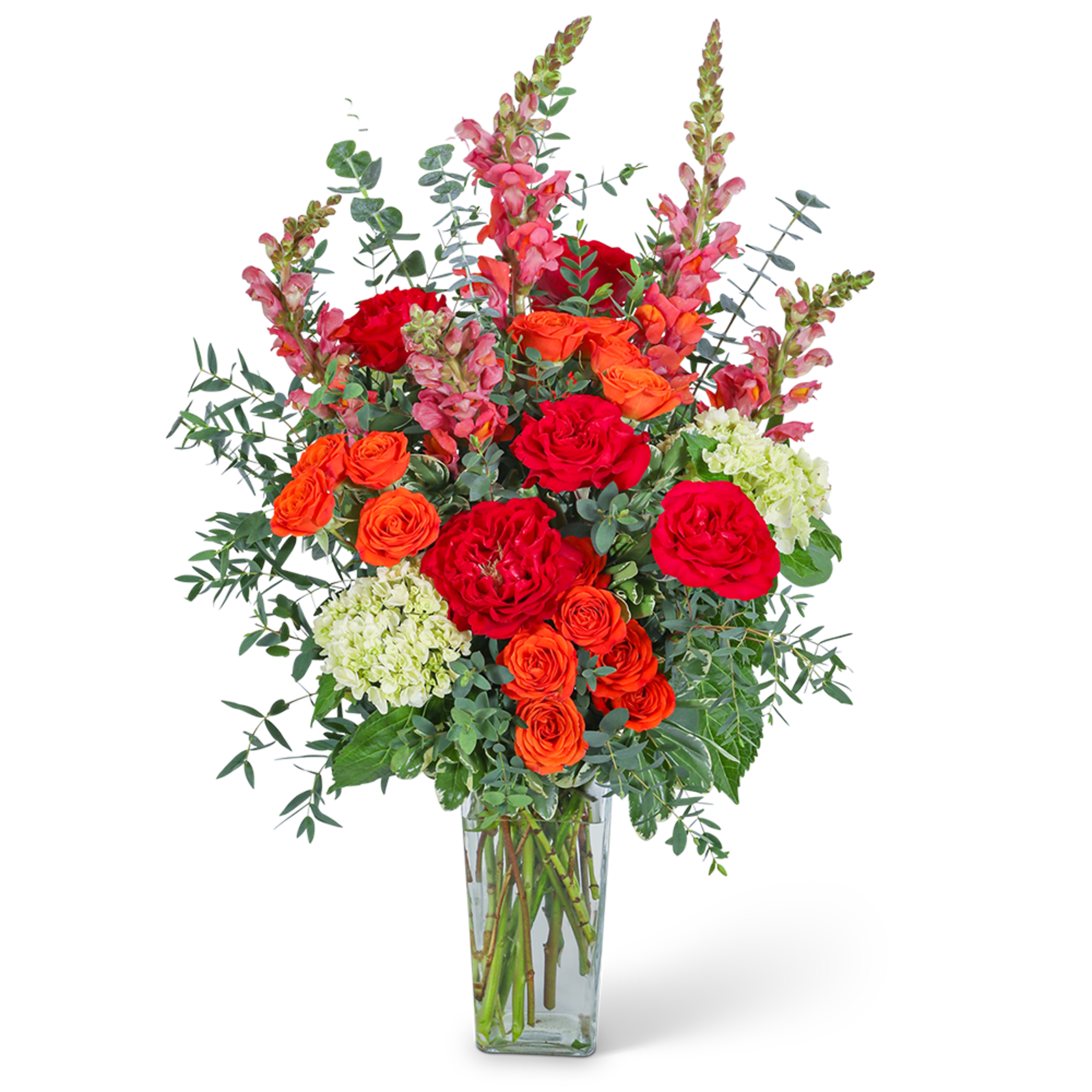 The warm glow of sunset is captured in this stunning arrangement. Garden