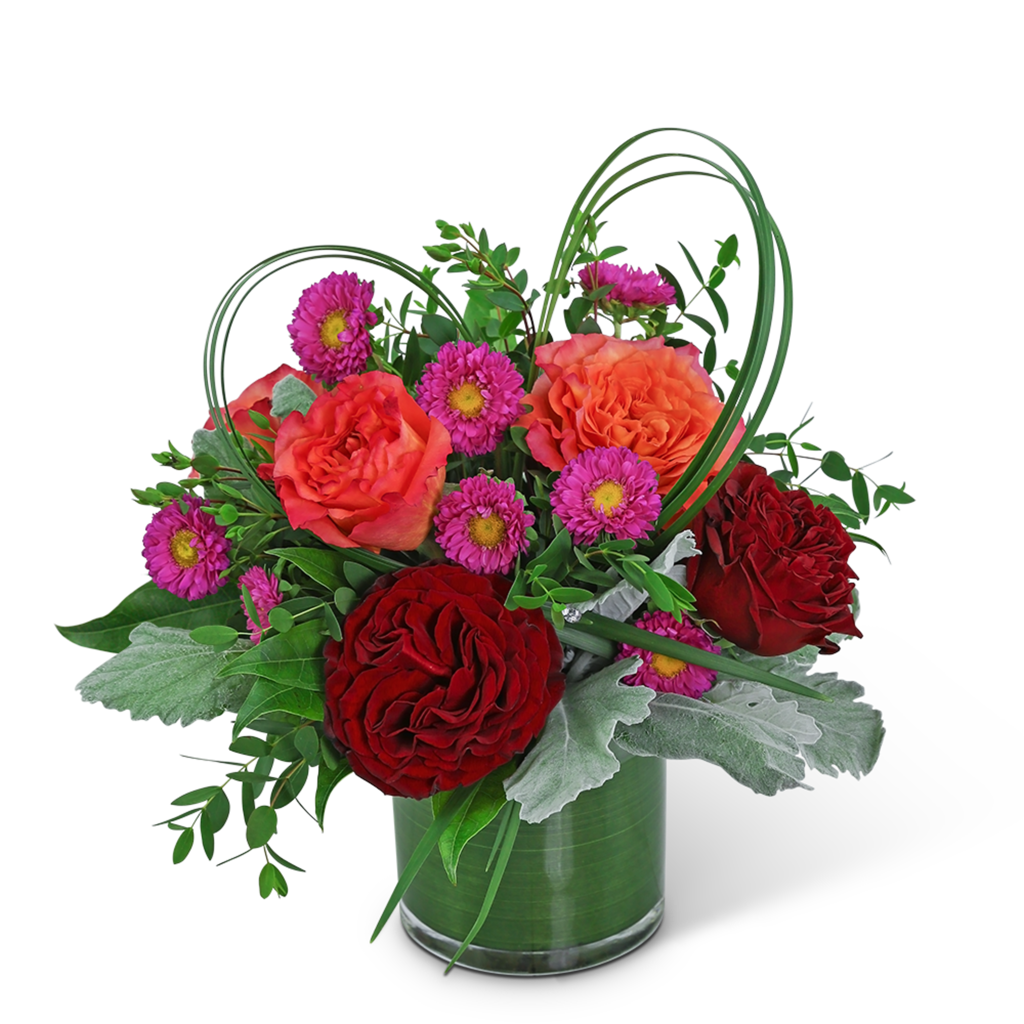 The vibrant colors in this arrangement are sure to brighten up any