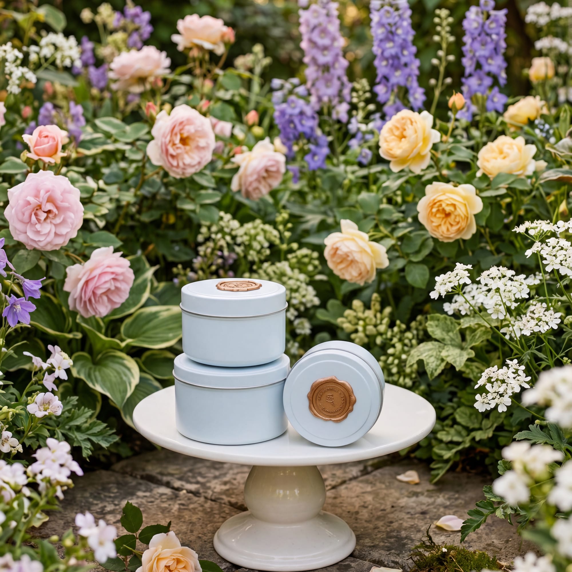 This artisan soy blend tin candle is hand-poured, offering a clean, eco-friendly
