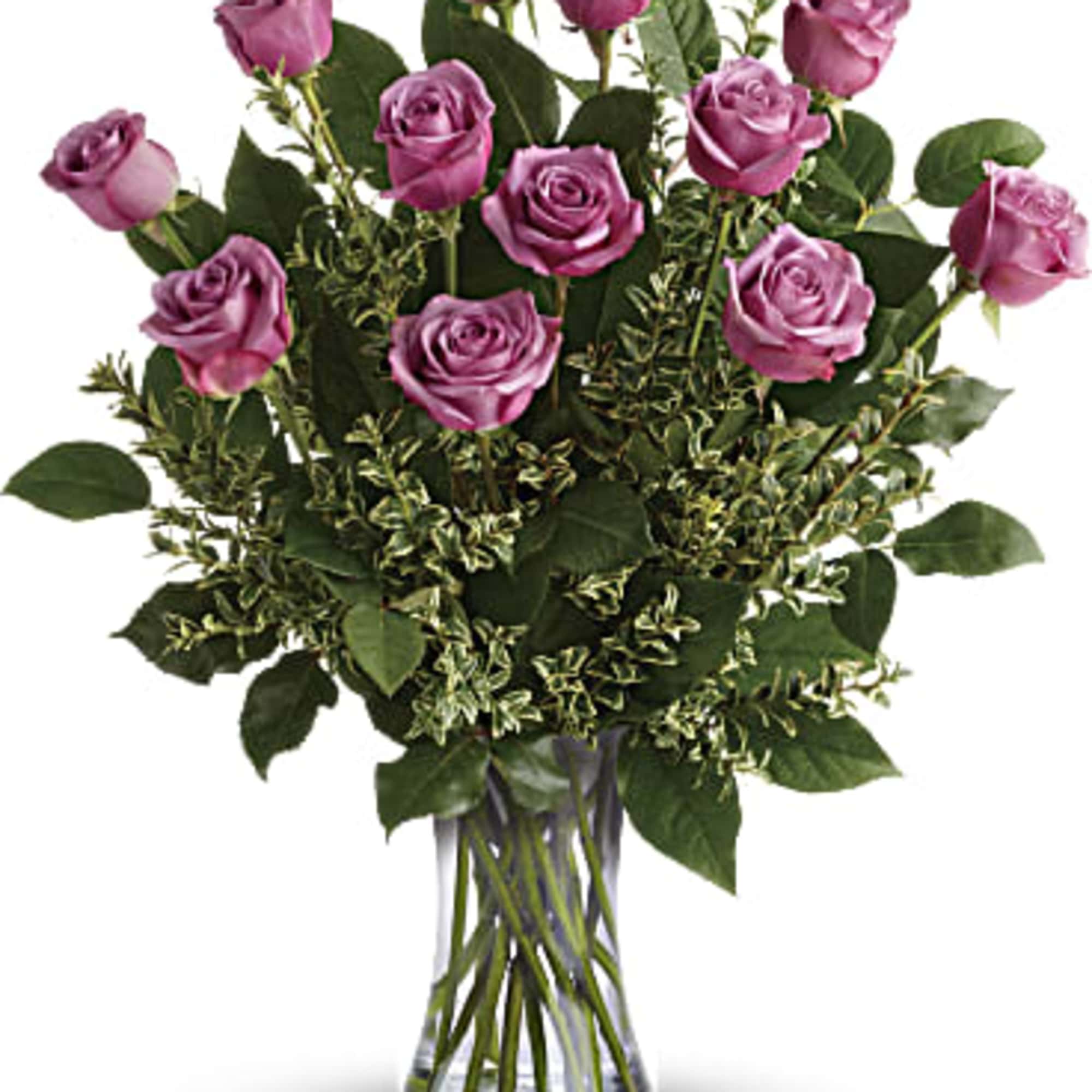 A gorgeous greeting for any occasion this lovely lavender bouquet features one