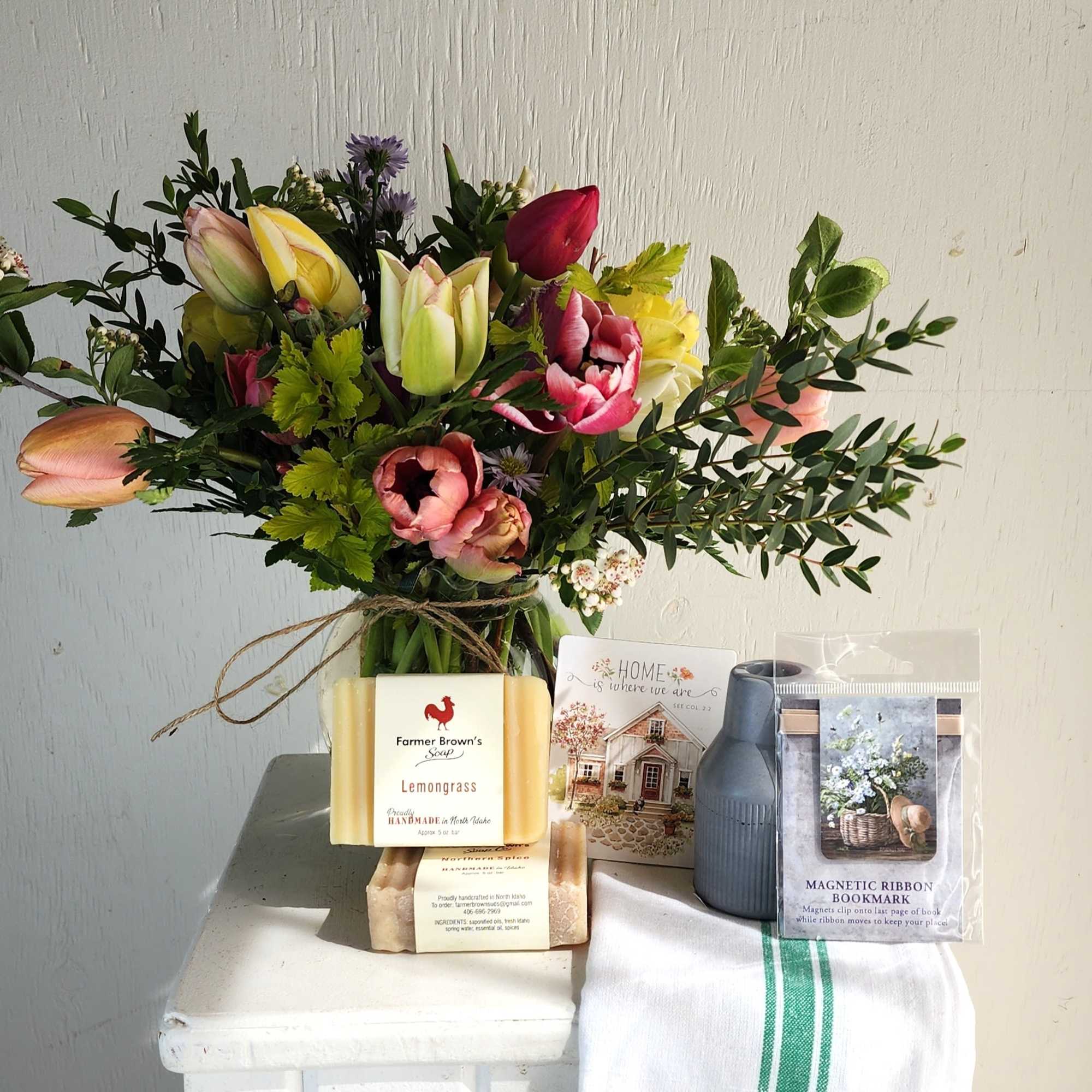 We are a small studio florist in a small town. Every bouquet